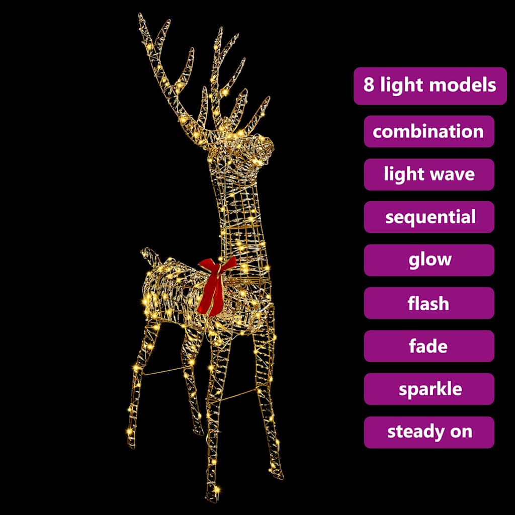 Renna 3D 140 LED Bianco caldo 128 cm PET