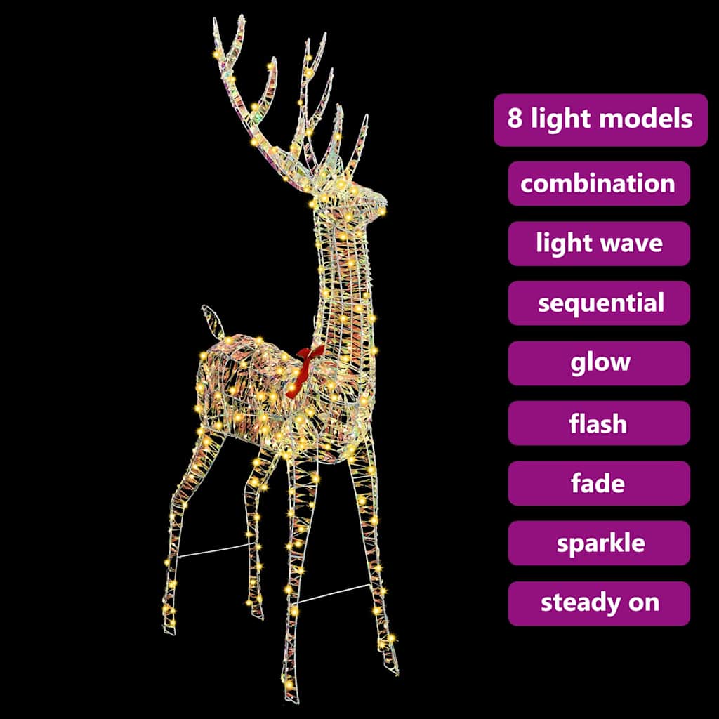 Renna 3D 250 LED Bianco caldo 96 x 40 x 180 cm PET