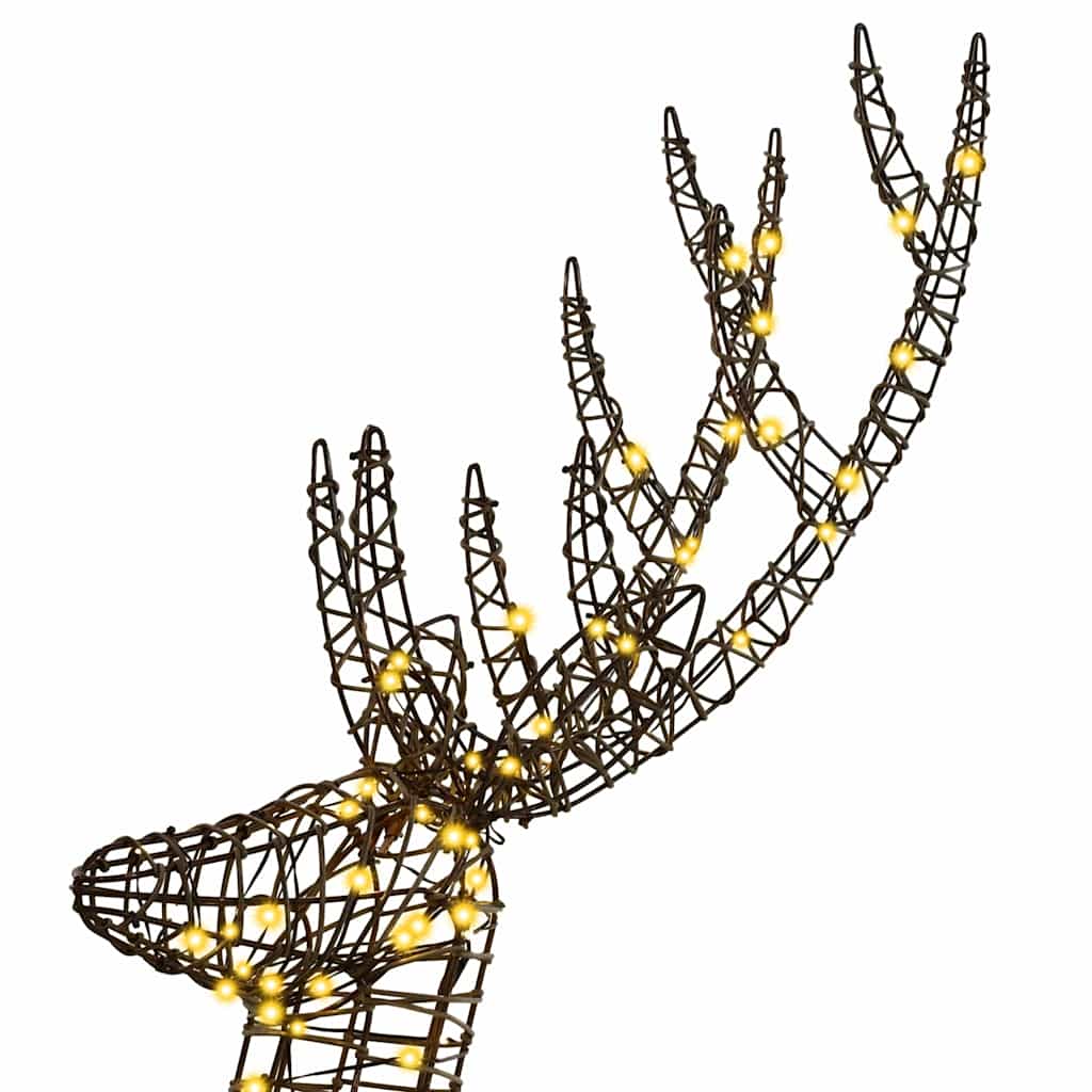 Renna 3D 250 LED Bianco caldo 180 cm Rattan