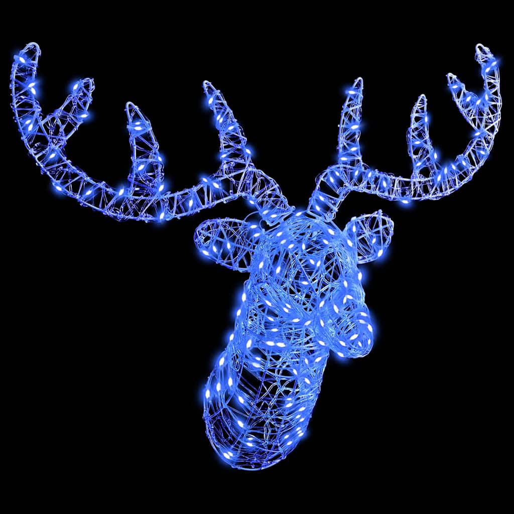 Testa di Renna 140 LED Blu 68 x 36,5 x 62,5 cm Acrilico