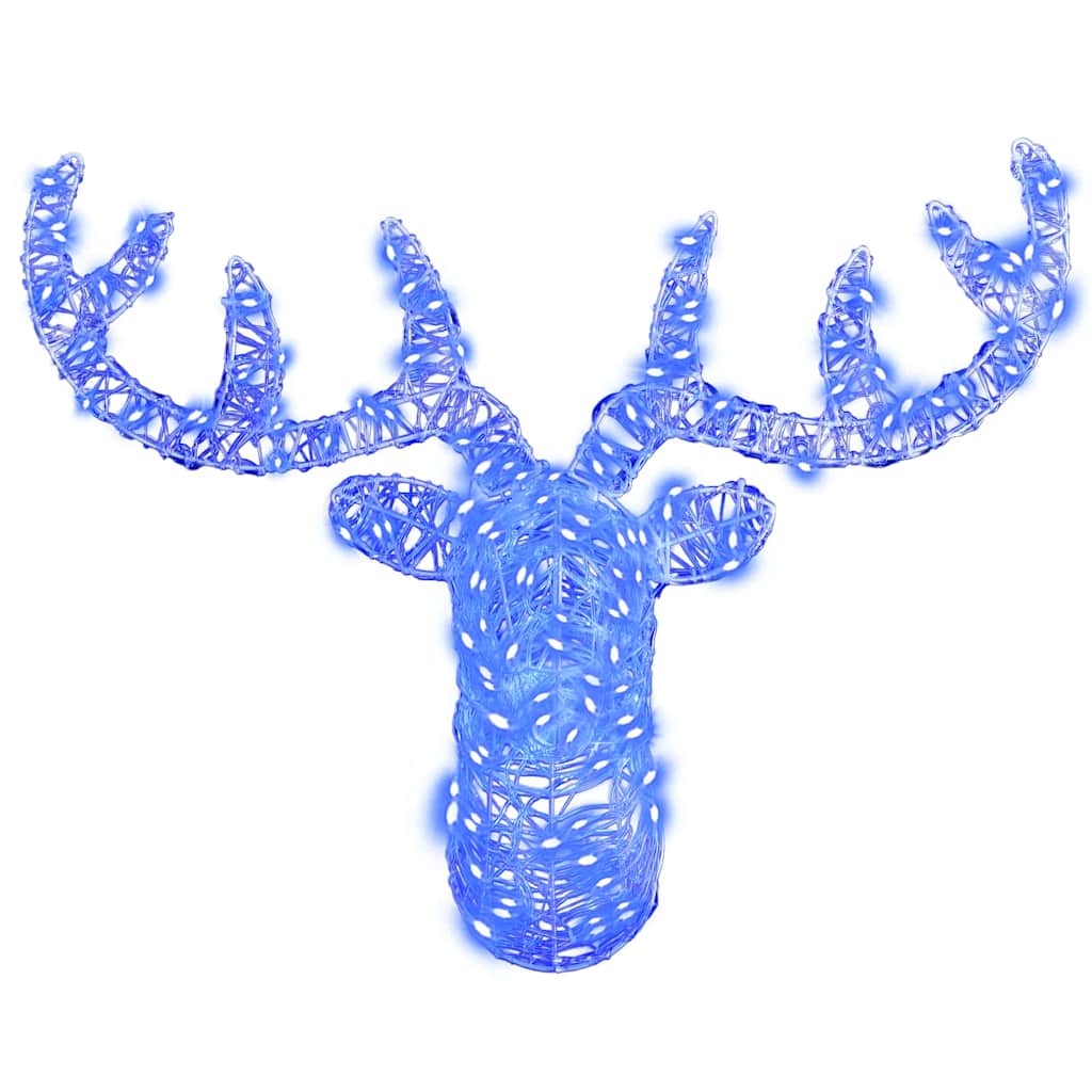 Testa di Renna 140 LED Blu 68 x 36,5 x 62,5 cm Acrilico