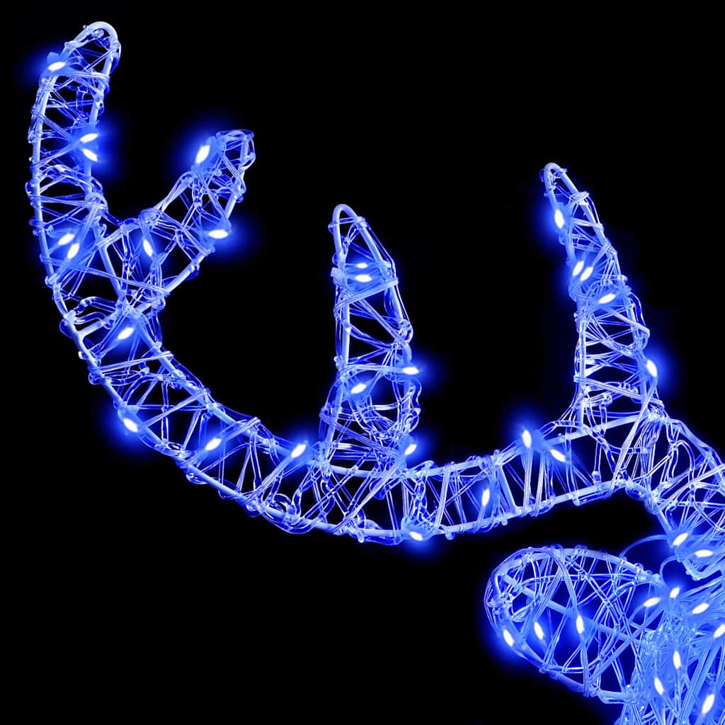 Testa di Renna 140 LED Blu 68 x 36,5 x 62,5 cm Acrilico