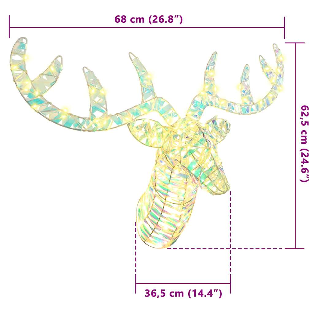 Slitta trainata da renna Bianco caldo 68 x 36,5 x 62,5 cm PET