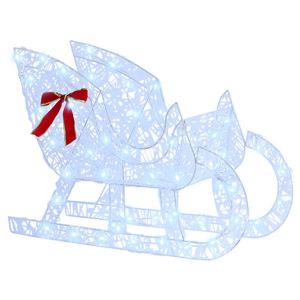 Slitta trainata da renna Bianco freddo 70 x 24 x 128 cm