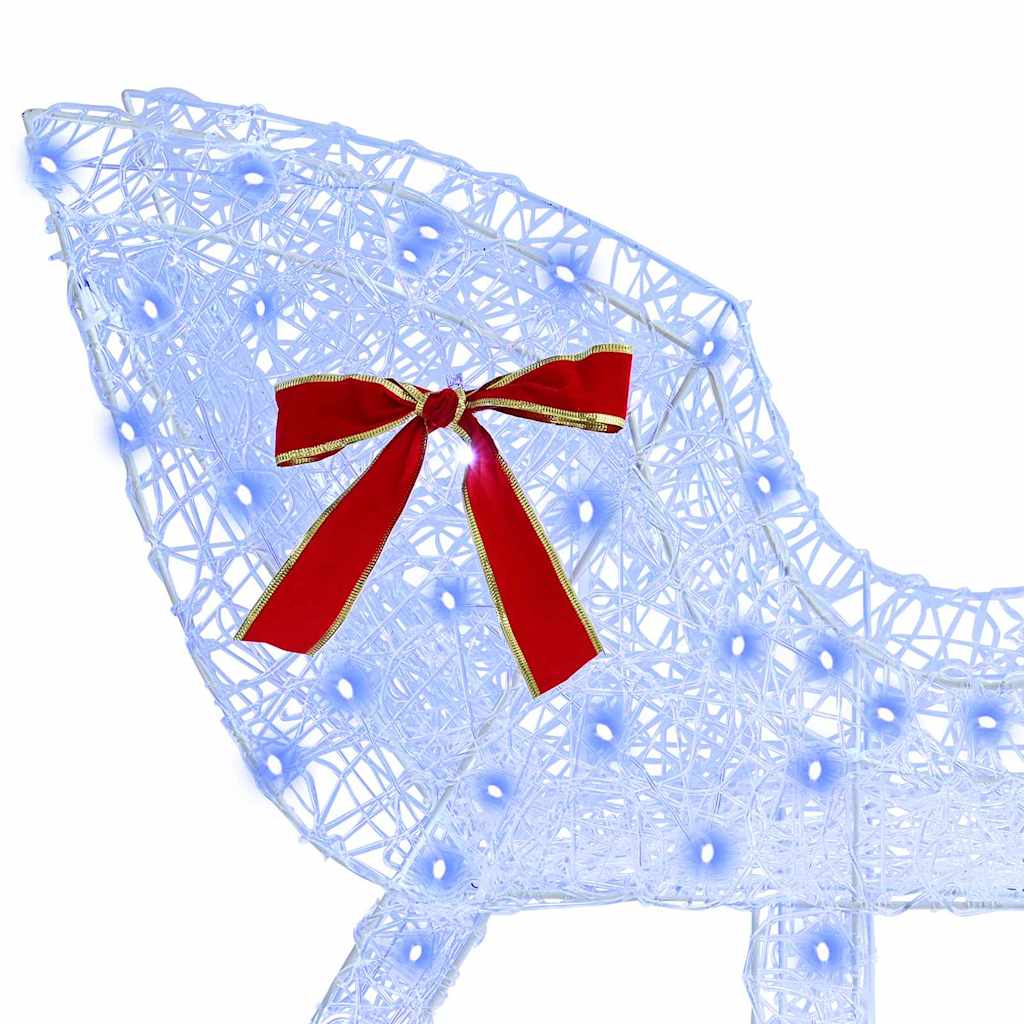 Slitta trainata da renna Blu 70 x 24 x 128 cm Acrilico 200 LED