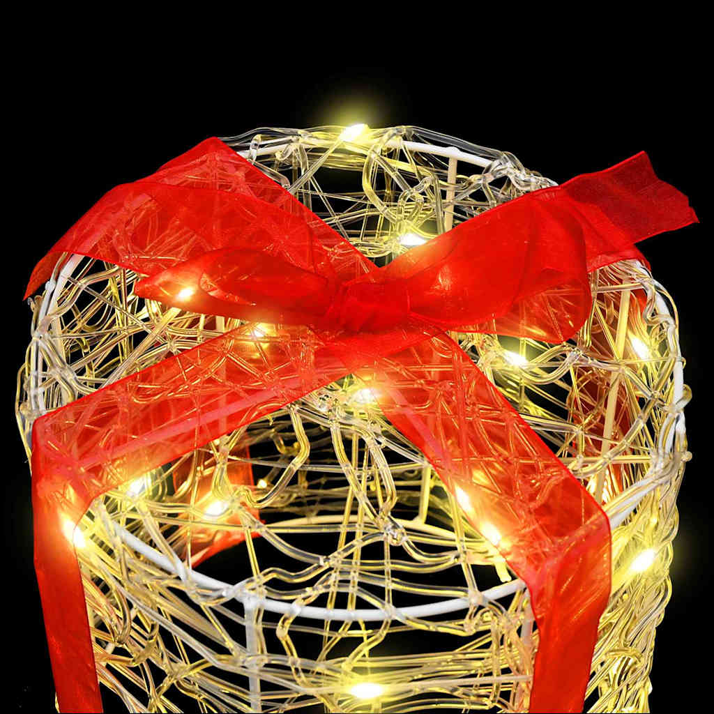 Decorazione Scatola Regalo 3 pz Bianco caldo 20 x 20 x 21 cm