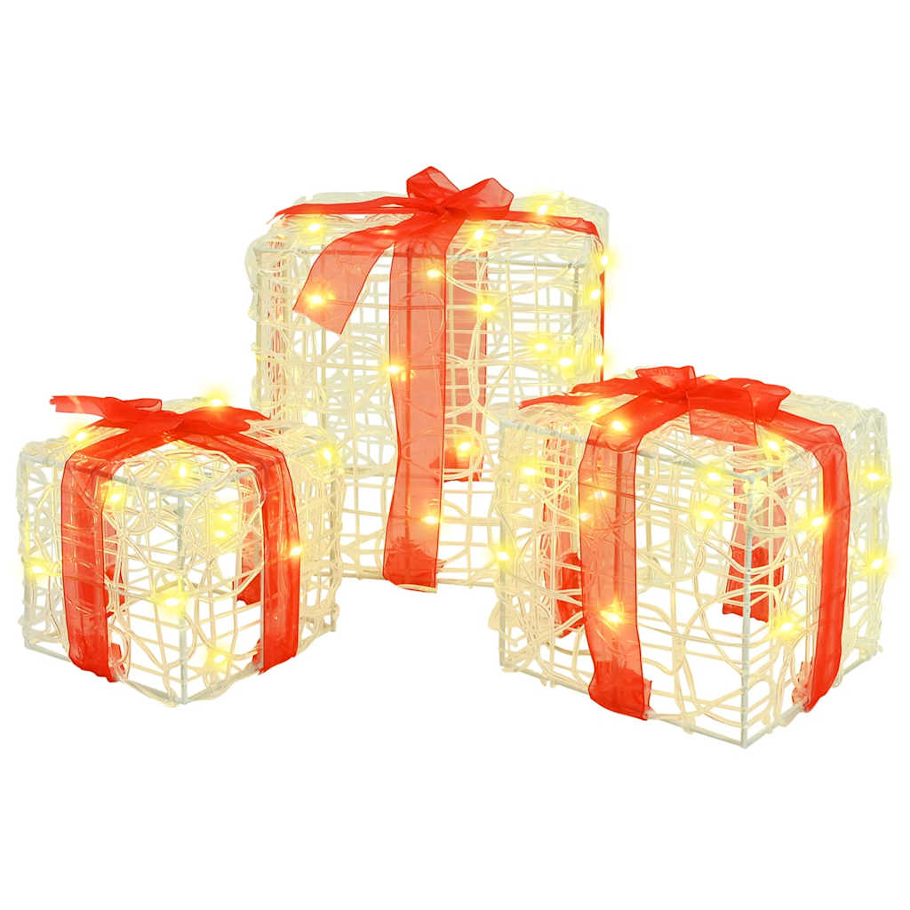 Scatola Regalo 3 pz Bianco caldo 20 x 20 x 20 cm Acrilico