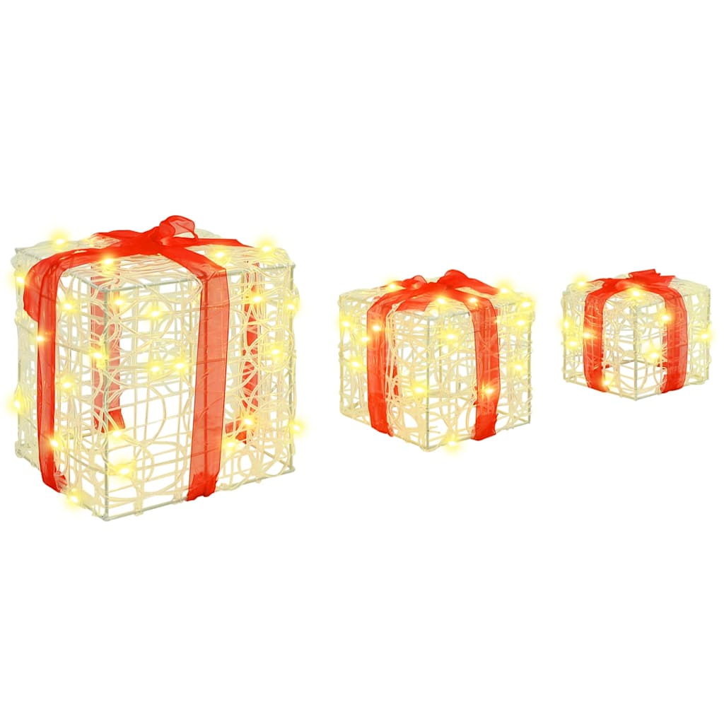 Scatola Regalo 3 pz Bianco caldo 20 x 20 x 20 cm Acrilico