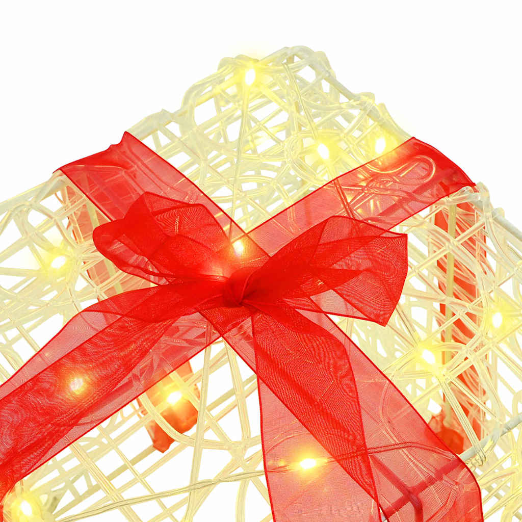 Scatola Regalo 3 pz Bianco caldo 20 x 20 x 20 cm Acrilico