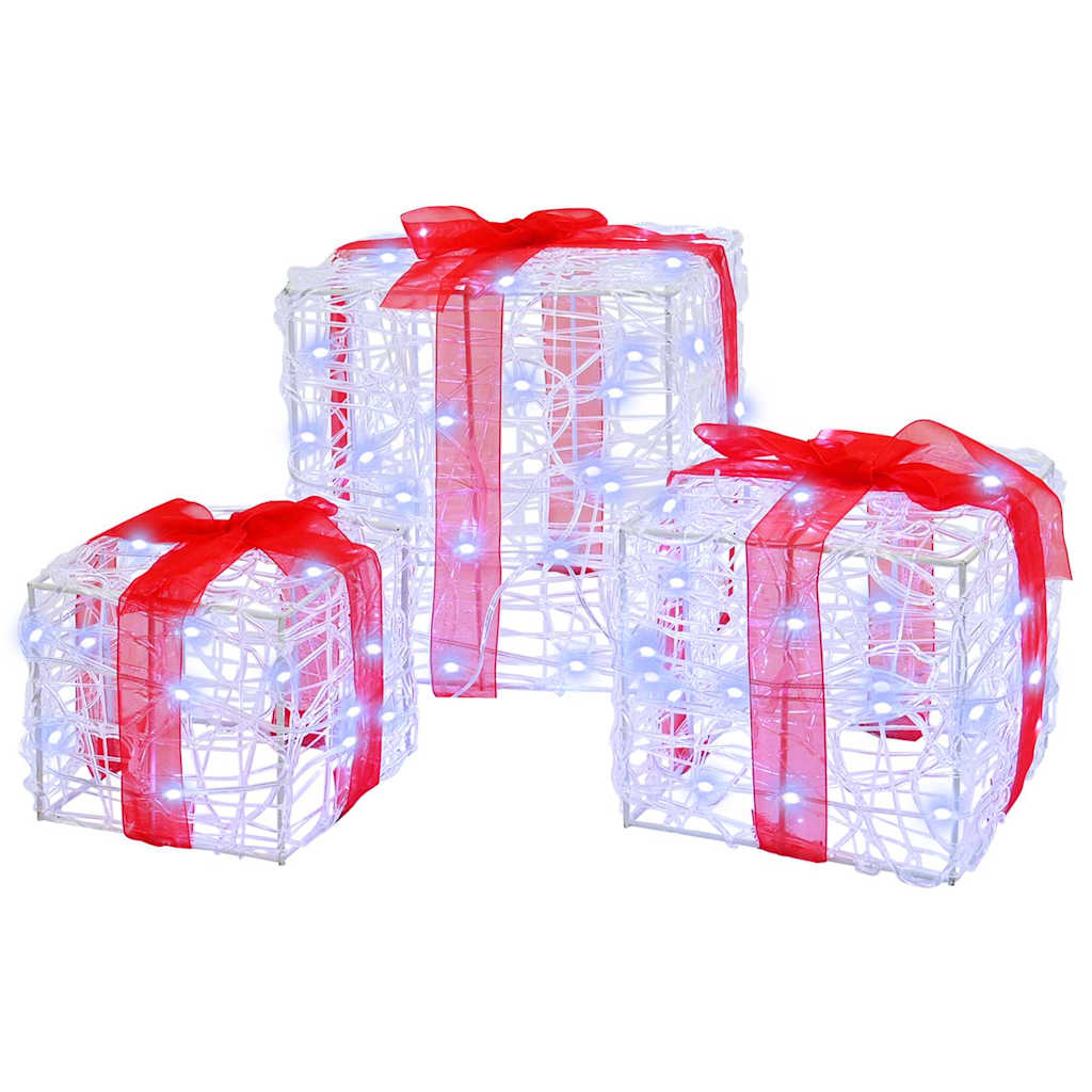 Scatola Regalo 3 pz Bianco freddo 20 x 20 x 20 cm Acrilico