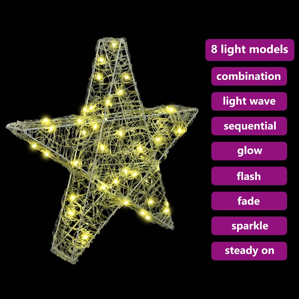 Stella 3D 50 LED Bianco caldo 55 x 53.5 x 10 cm Acrilico