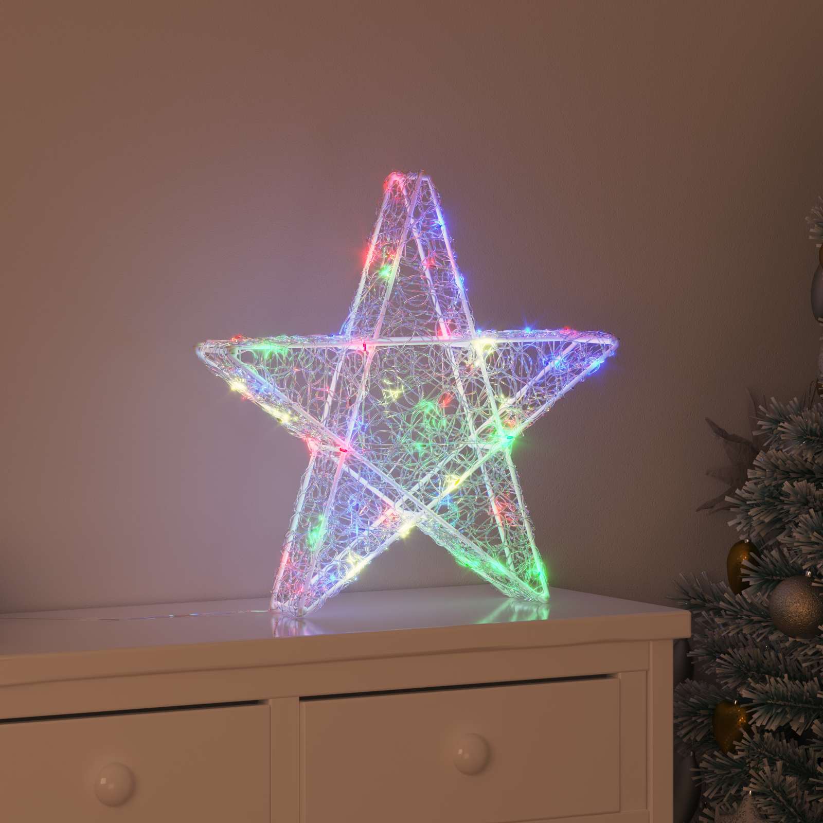Stella 3D 50 LED Multicolore 55 x 53.5 x 10 cm Acrilico