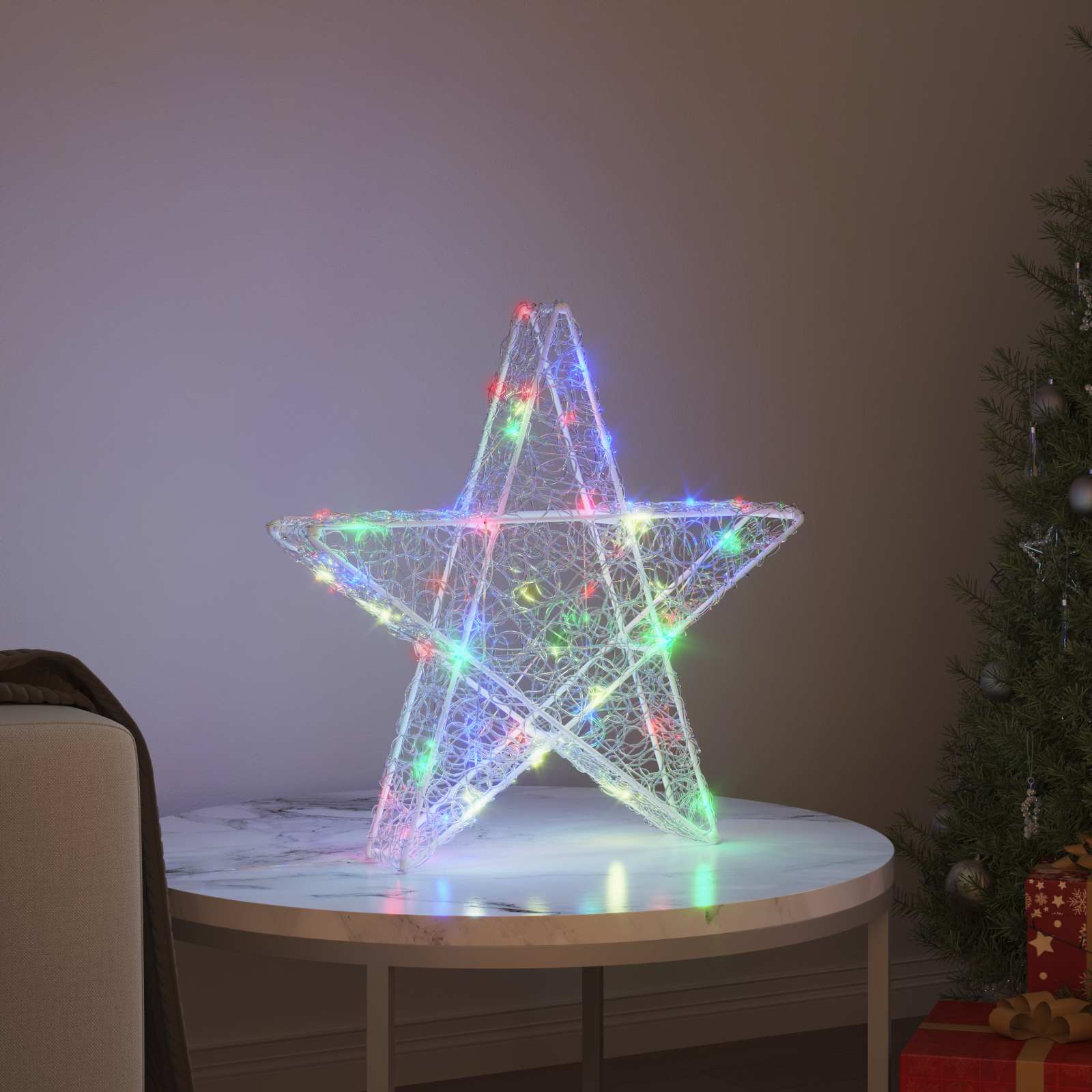 Stella 3D 50 LED Multicolore 55 x 53.5 x 10 cm Acrilico