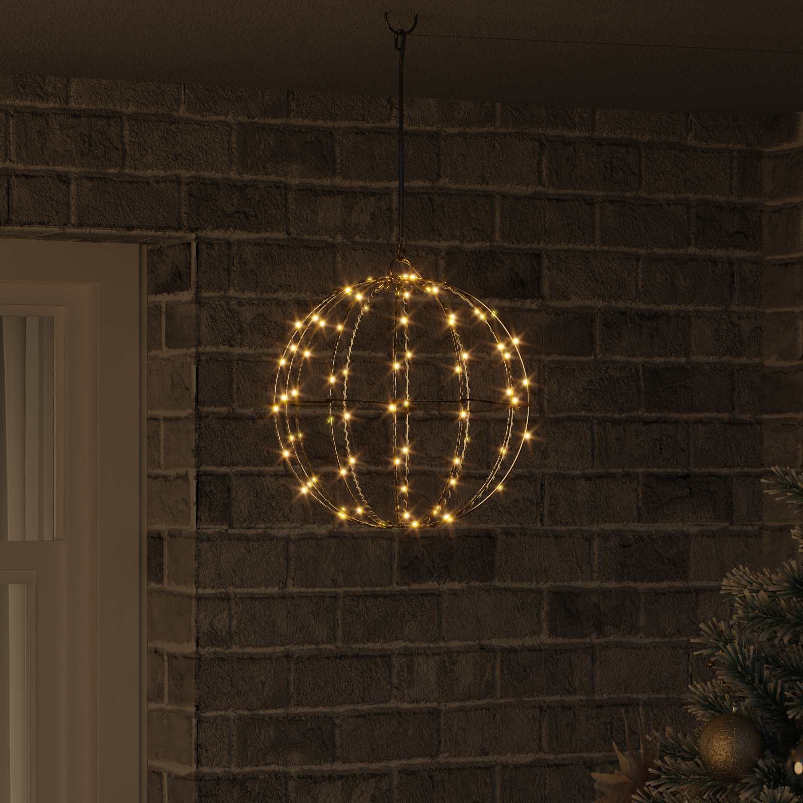 Palla Bianco caldo 30 x 30 x 32 cm Metallo 96 LED