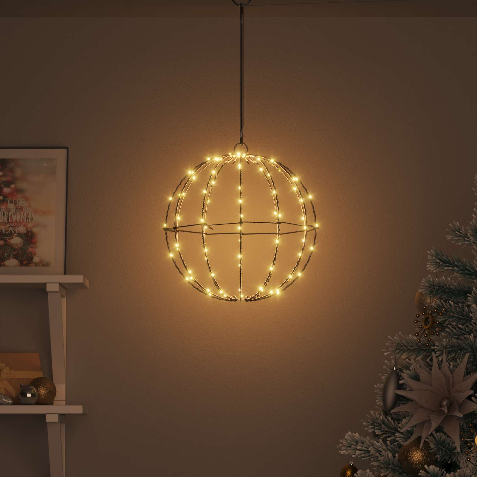 Palla Bianco caldo 30 x 30 x 32 cm Metallo 96 LED