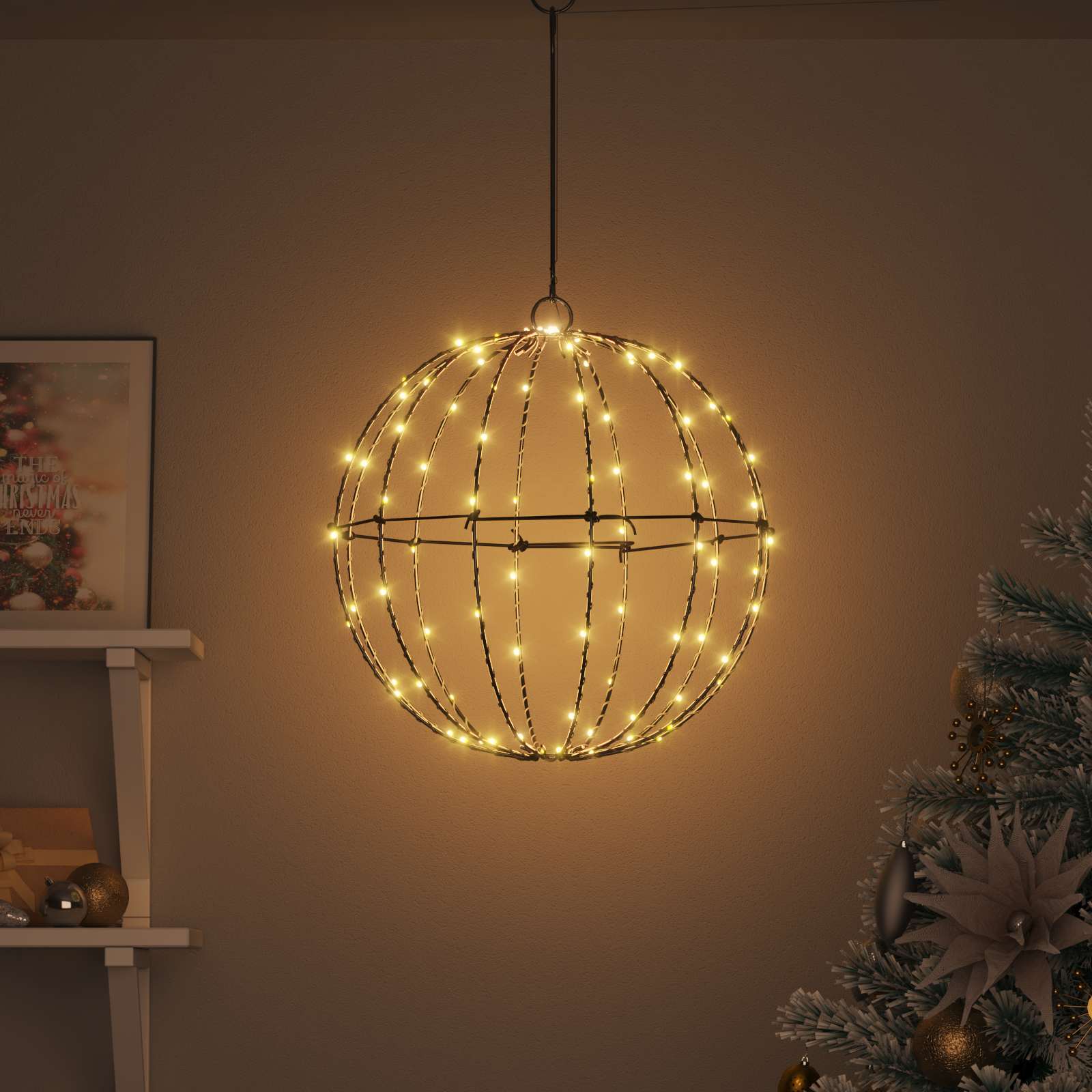 Palla Bianco caldo 40 x 40 x 42 cm Metallo 120 LED