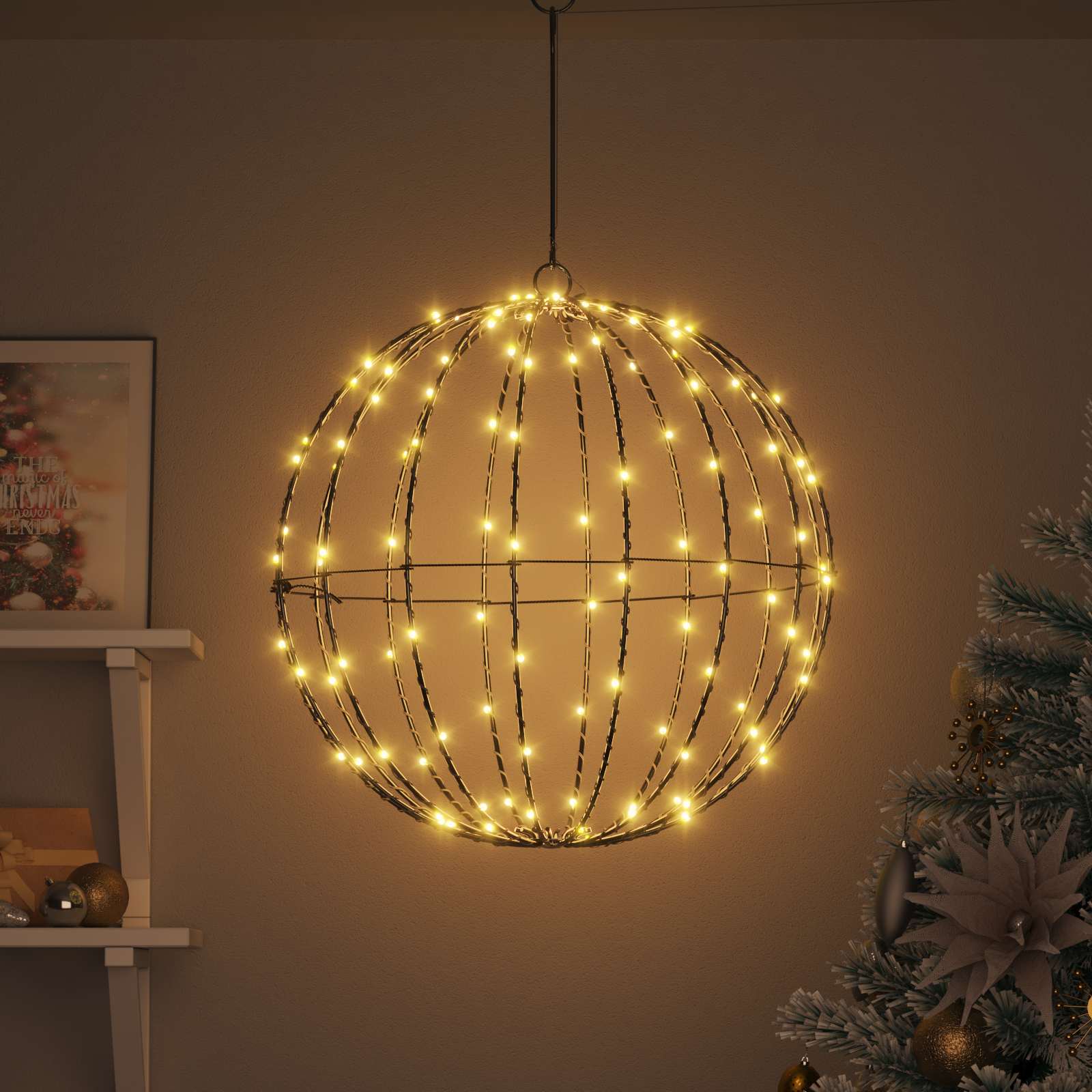 Palla Bianco caldo 50 x 50 x 52 cm Metallo 160 LED