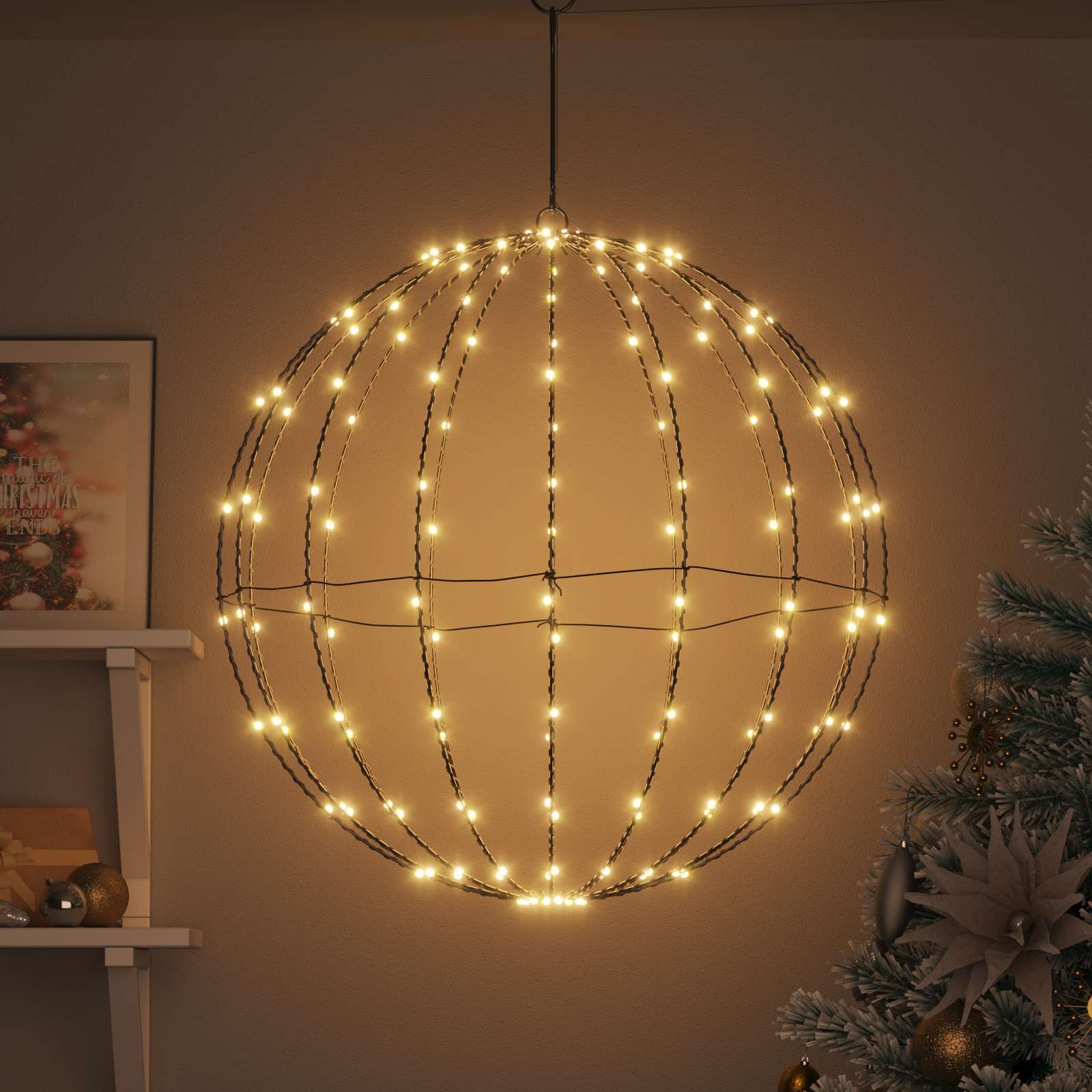 Palla Bianco caldo 60 x 60 x 62 cm Metallo 192 LED