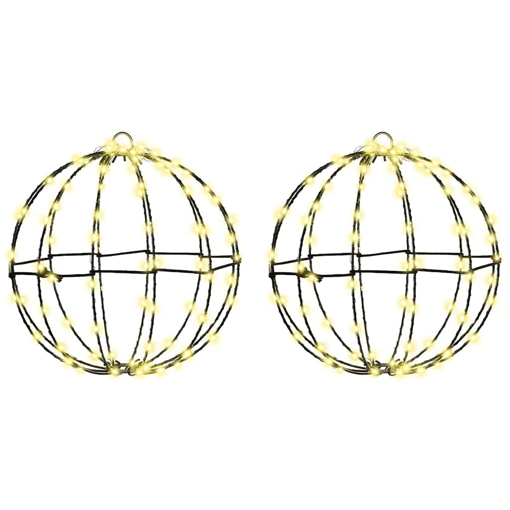 Palla 2 pz Bianco caldo 30 x 30 x 32 cm Metallo 192 LED
