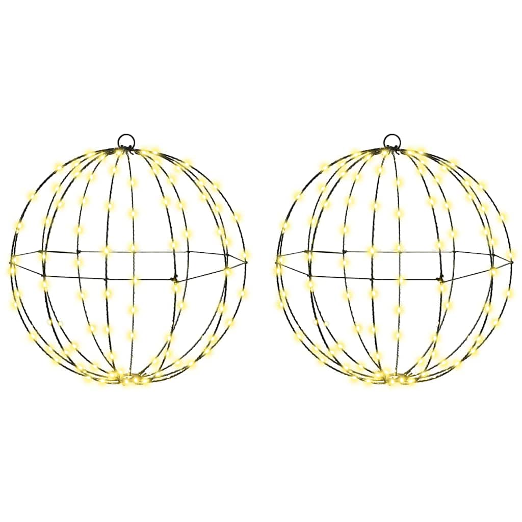 Palla 2 pz Bianco caldo 40 x 40 x 42 cm Metallo 192 LED