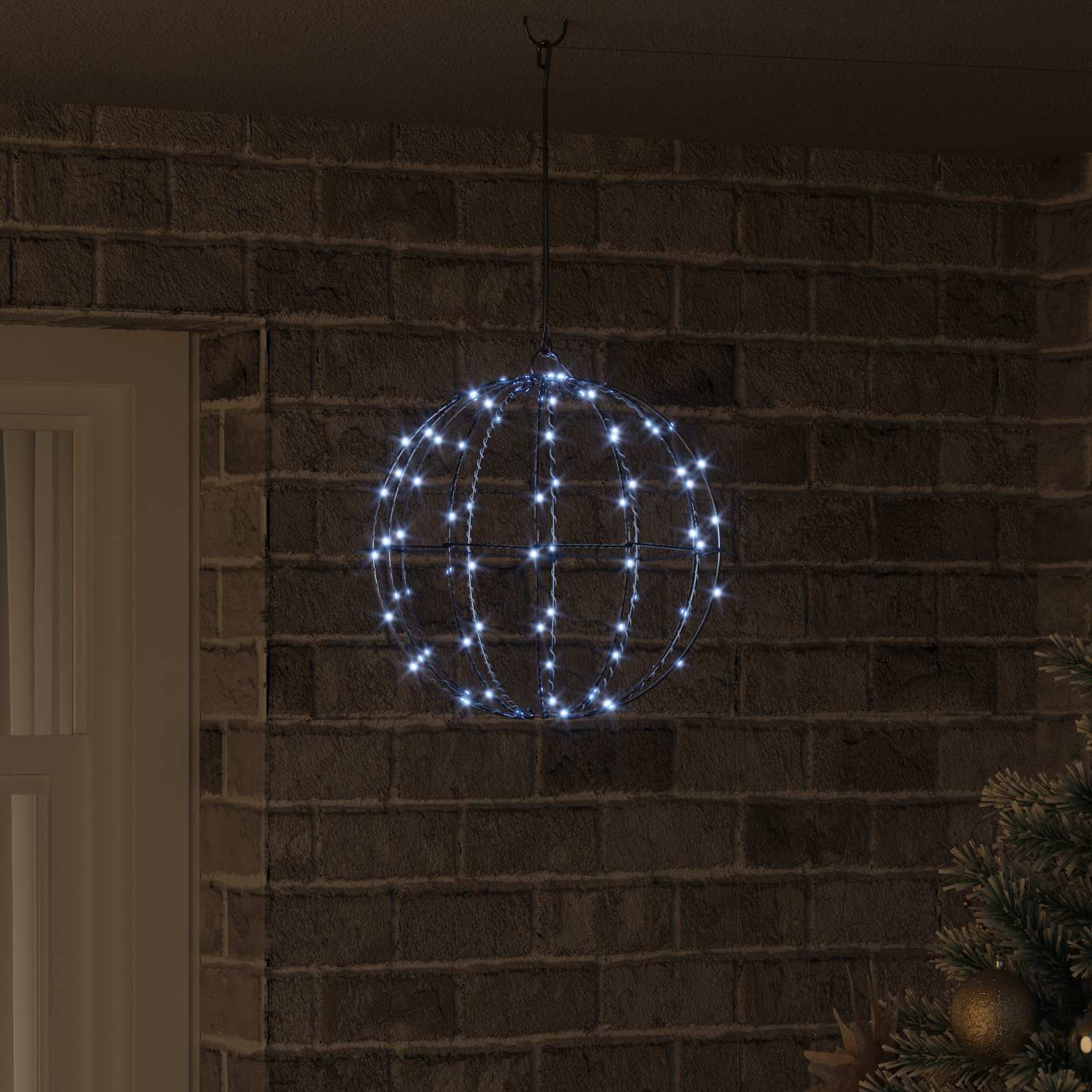 Palla Bianco freddo 30 x 30 x 32 cm Metallo 96 LED