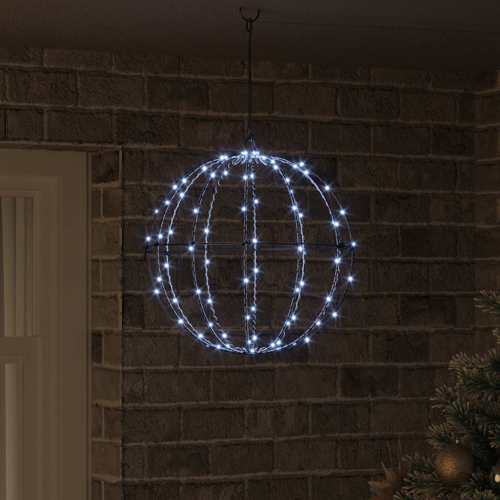 Palla Bianco freddo 40 x 40 x 42 cm Metallo 120 LED