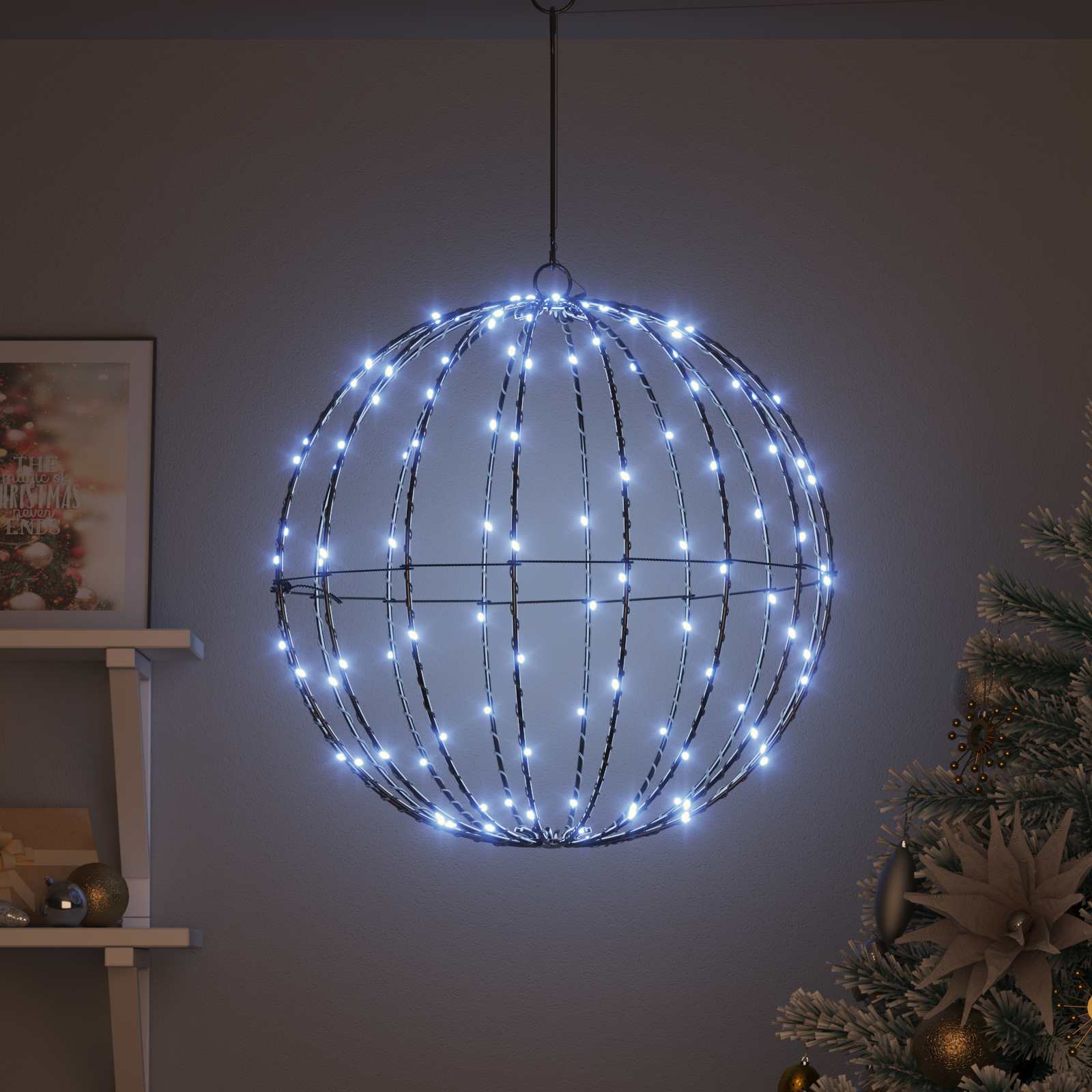 Palla Bianco freddo 50 x 50 x 52 cm Metallo 160 LED