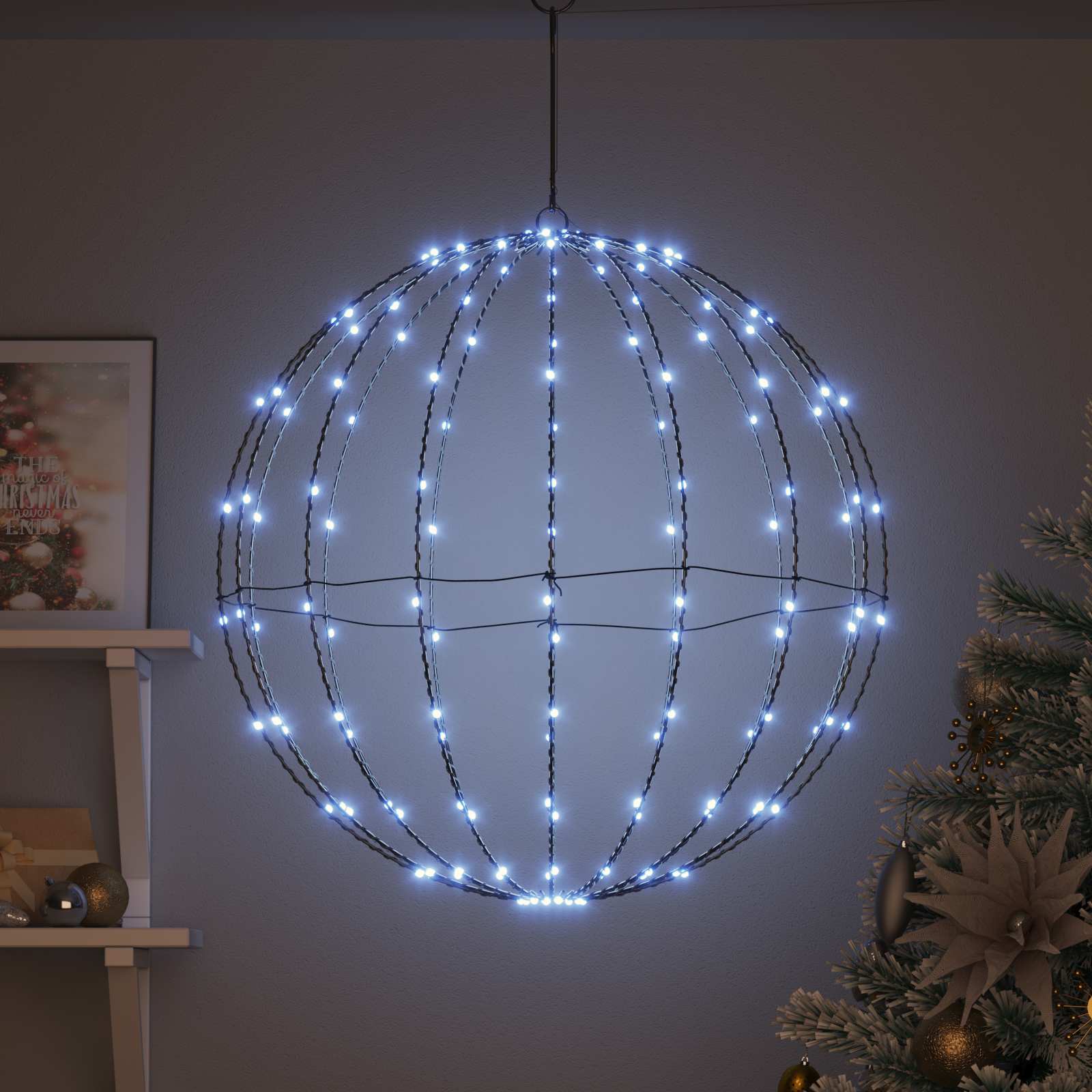 Palla Bianco freddo 60 x 60 x 62 cm Metallo 192 LED