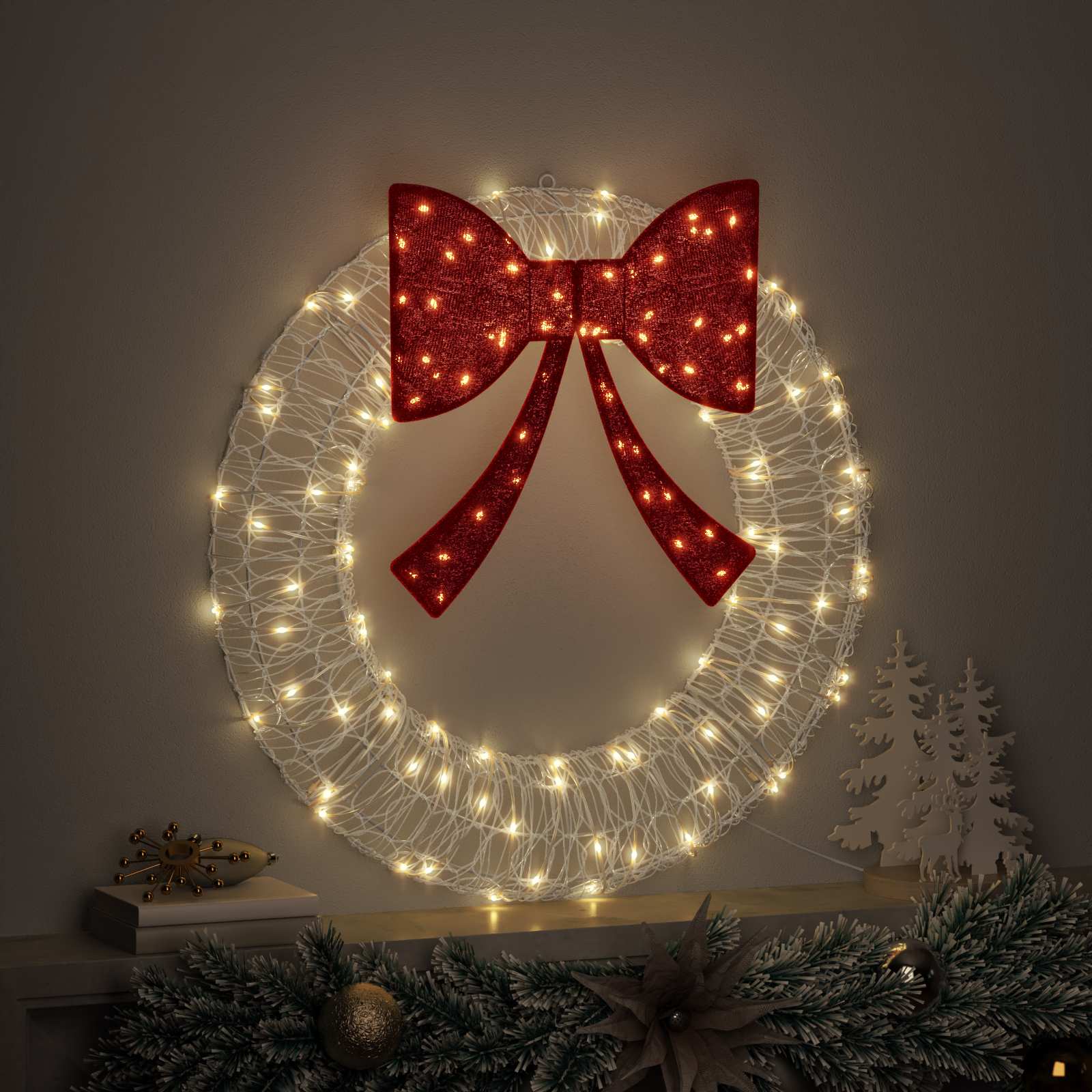 Corona 60 LED Bianco caldo 76 x 76 x 8,5 cm Acrilico