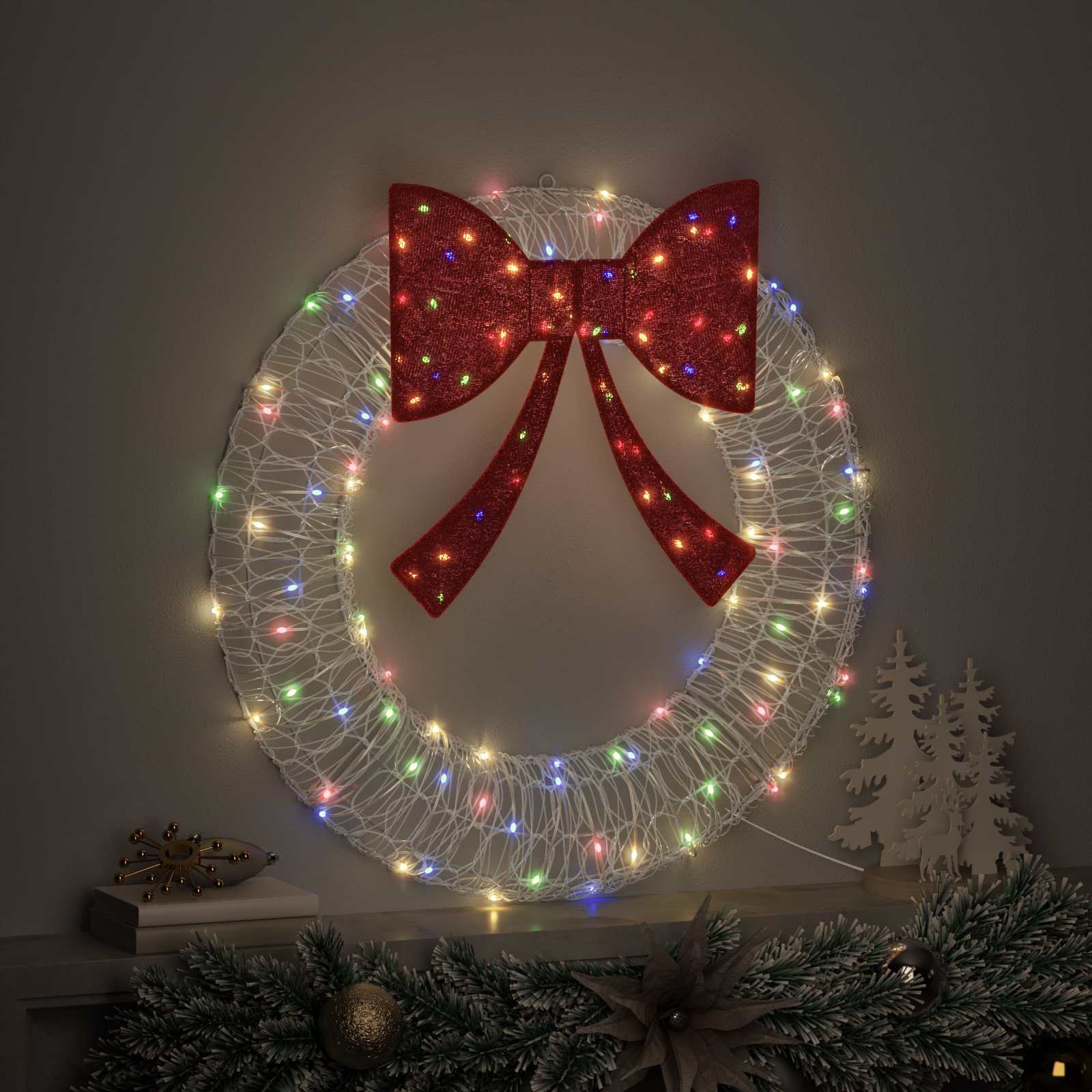 Corona 60 LED Multicolore 76 x 76 x 8,5 cm Acrilico