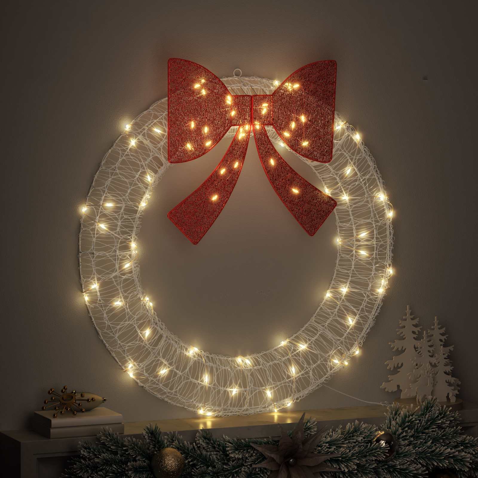 Corona 80 LED Bianco caldo 92 x 92 x 9,5 cm Acrilico