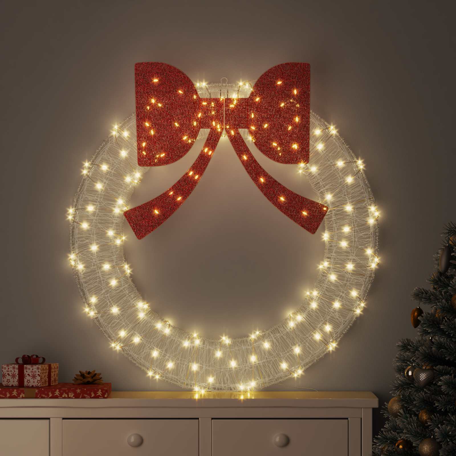 Corona 150 LED Bianco caldo 120 cm Acrilico
