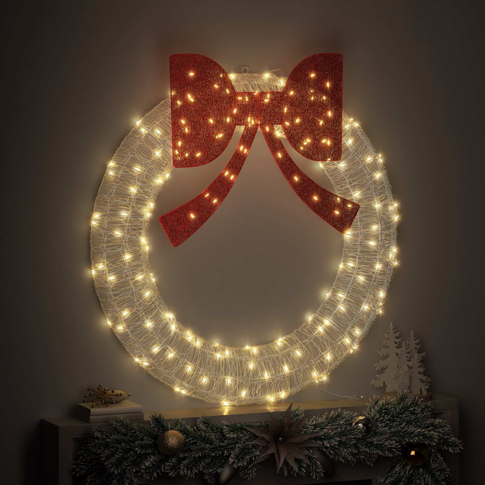 Corona 150 LED Bianco caldo 120 cm Acrilico