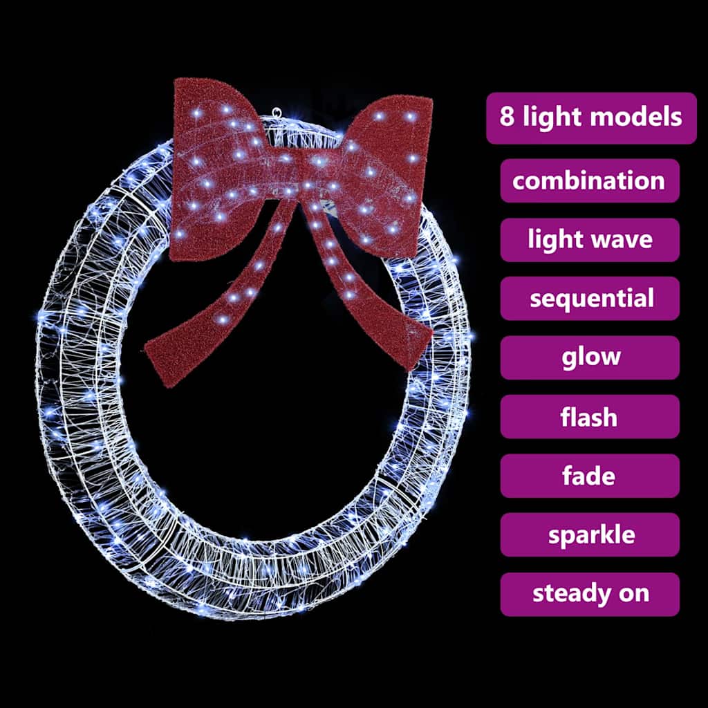 Corona 150 LED Bianco freddo 120 cm Acrilico