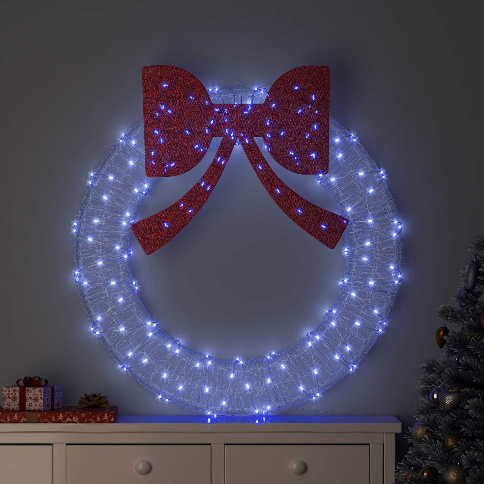 Corona 150 LED Blu 120 cm Acrilico
