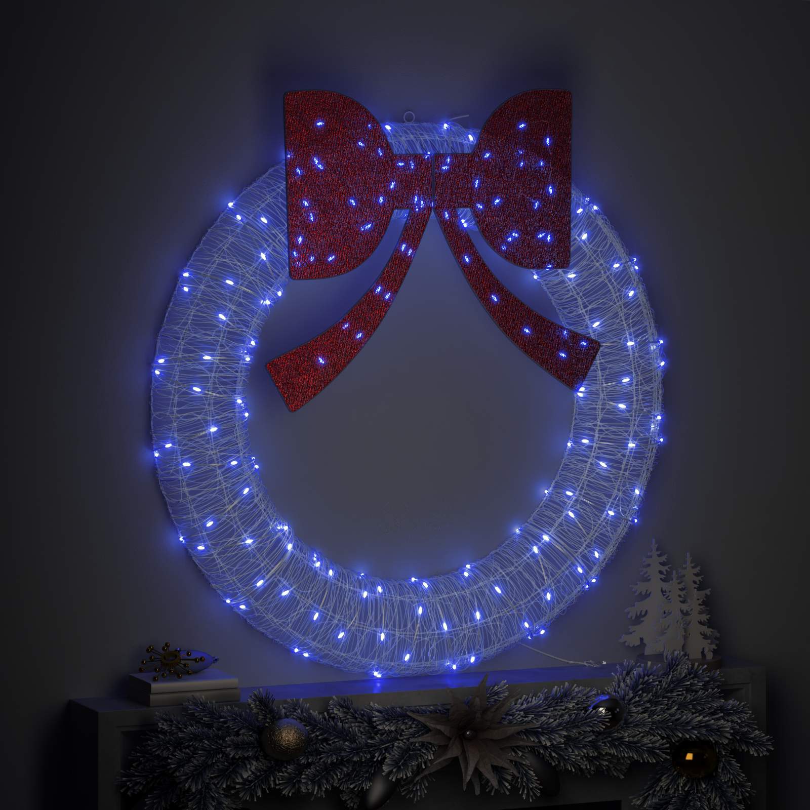 Corona 150 LED Blu 120 cm Acrilico