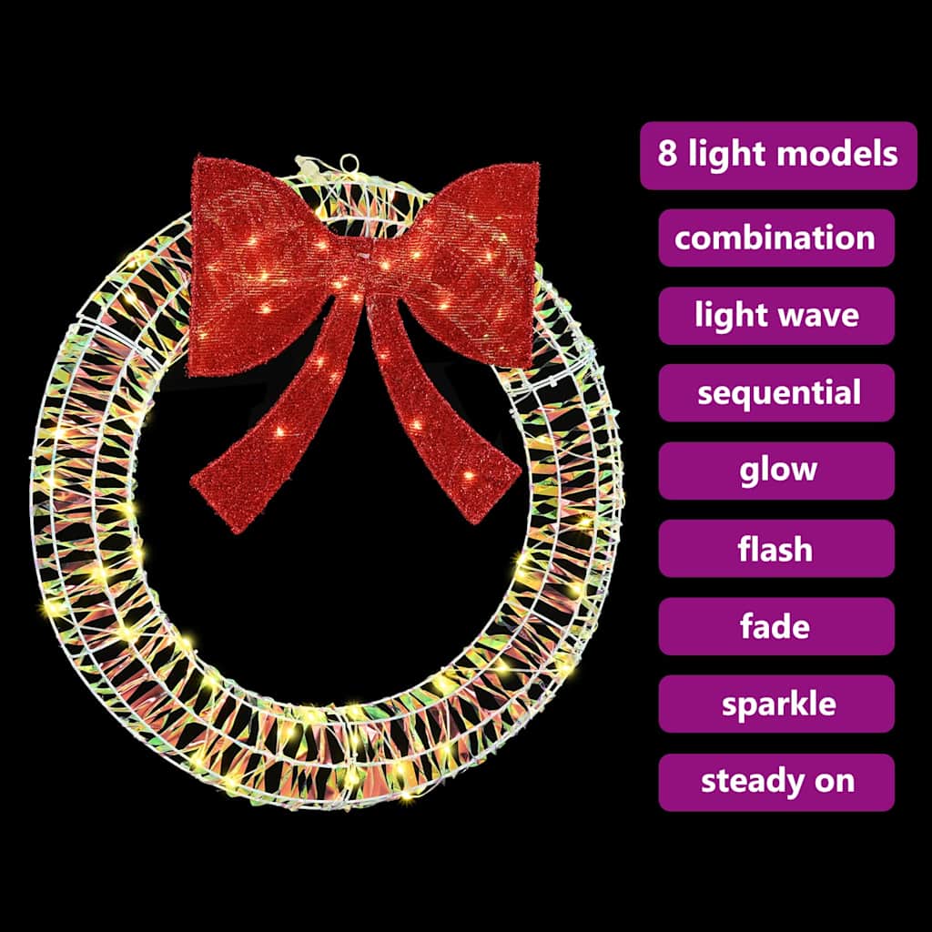 Ghirlanda 60 LED Bianco caldo 76 x 76 x 8 cm PET
