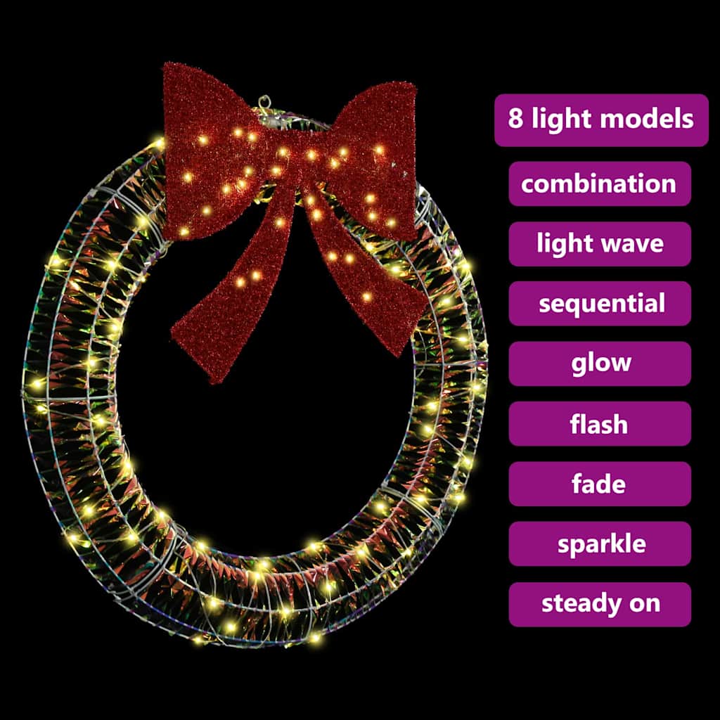 Ghirlanda Bianco caldo 90 x 90 x 9 cm PET 80 LED