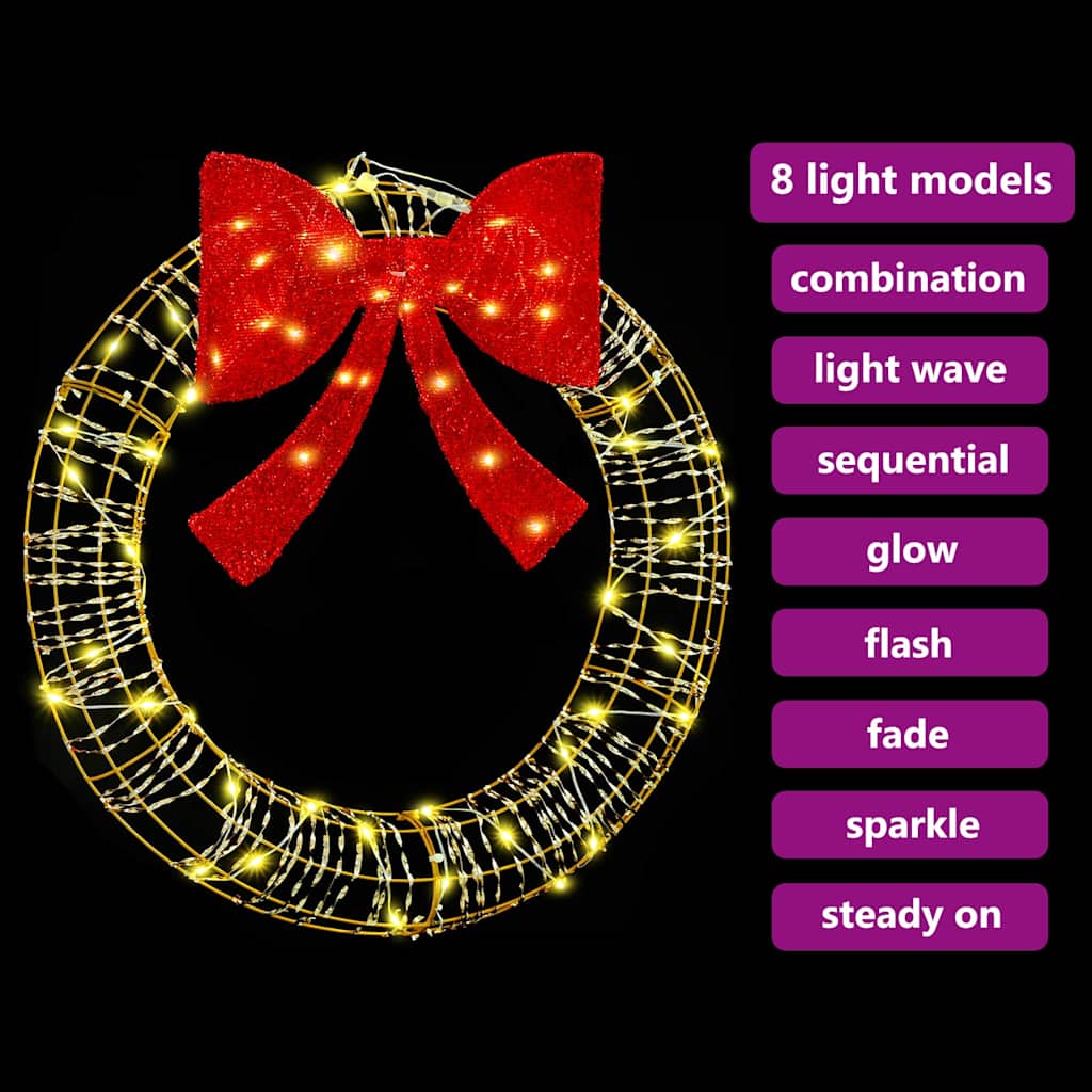 Ghirlanda 60 LED Bianco caldo 76 x 76 x 8 cm PET