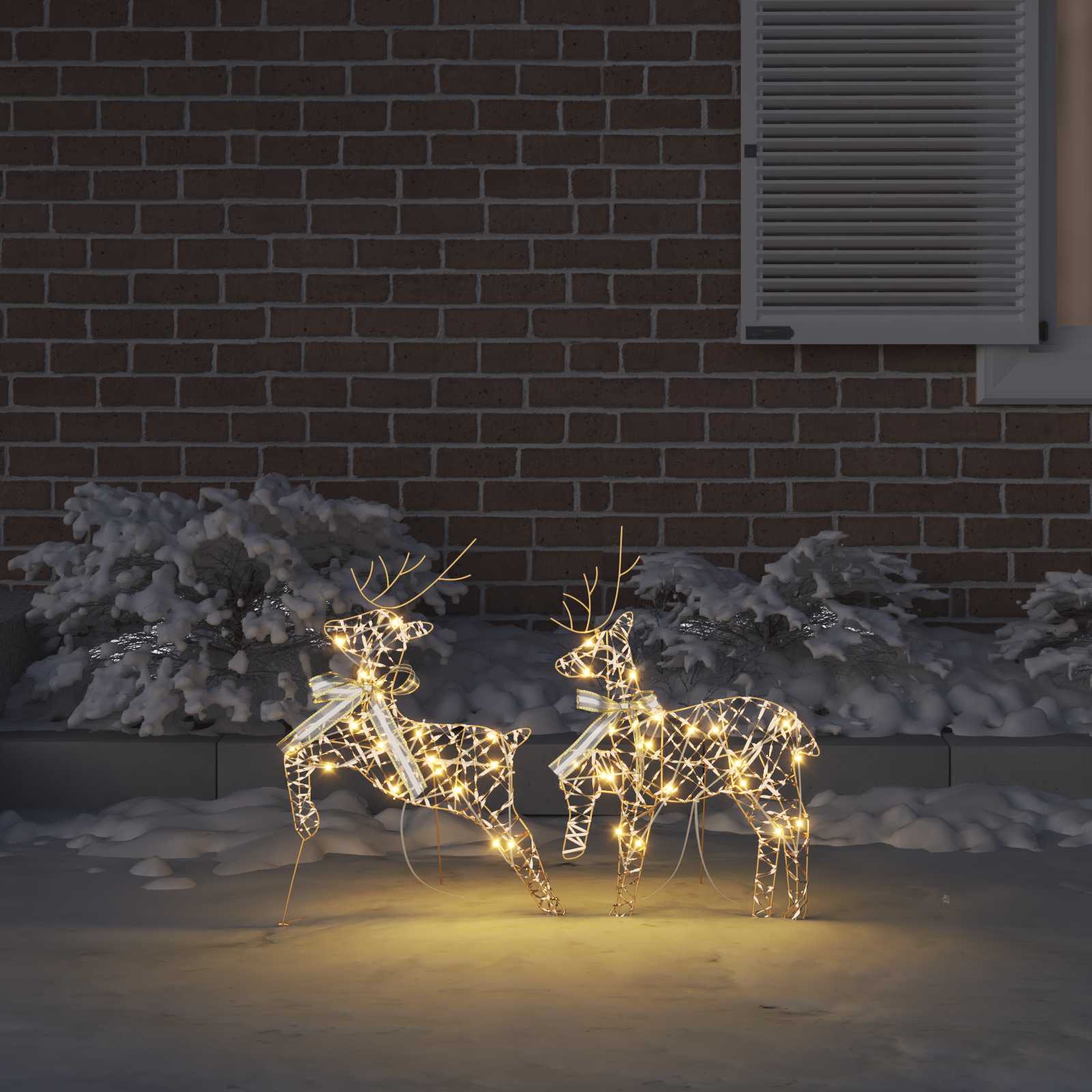Renne LED 2 pz 40 LED Bianco caldo 44 x 18 x 65,5 cm PET