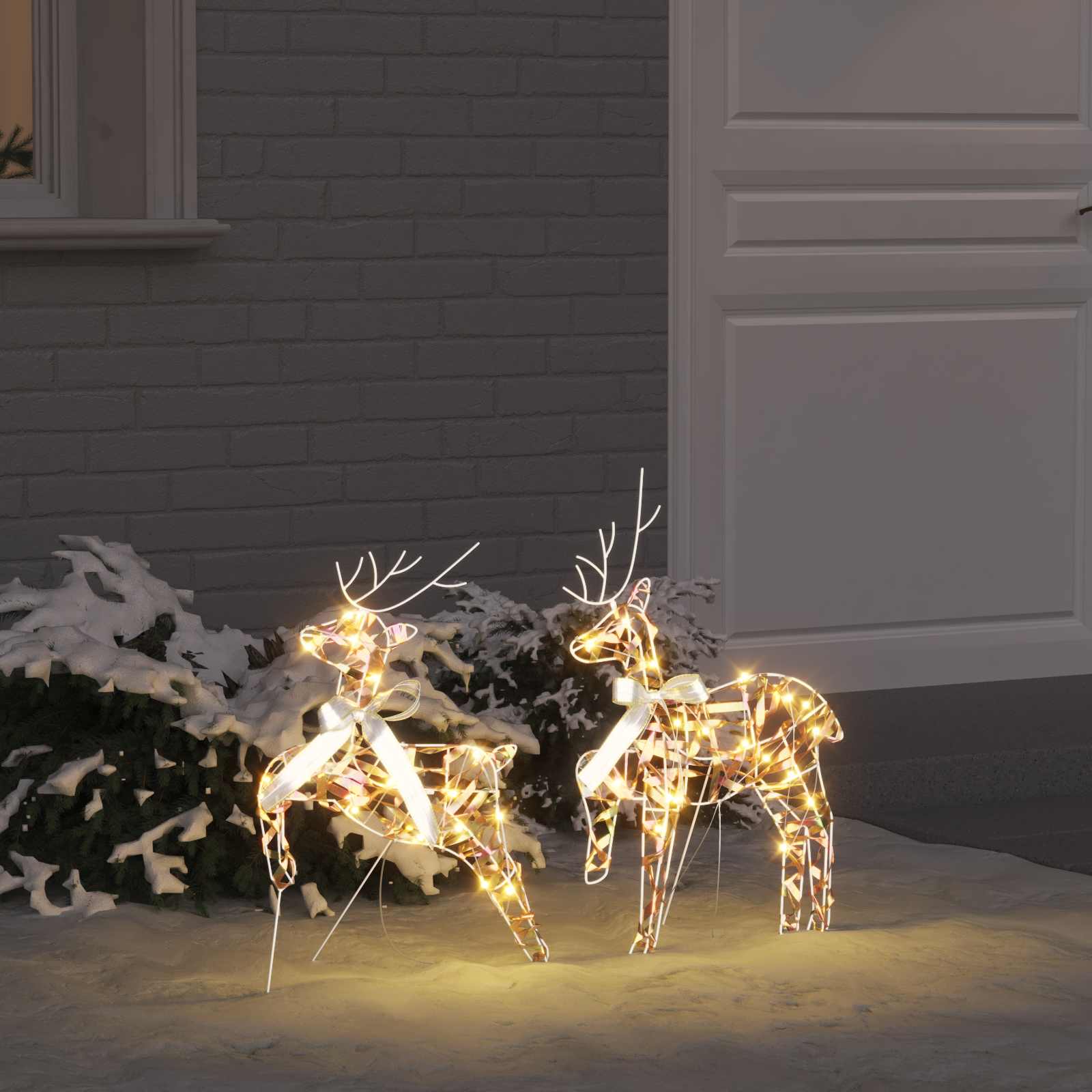 Renne LED 2 pz 40 LED Bianco caldo 44 x 18 x 65,5 cm PET