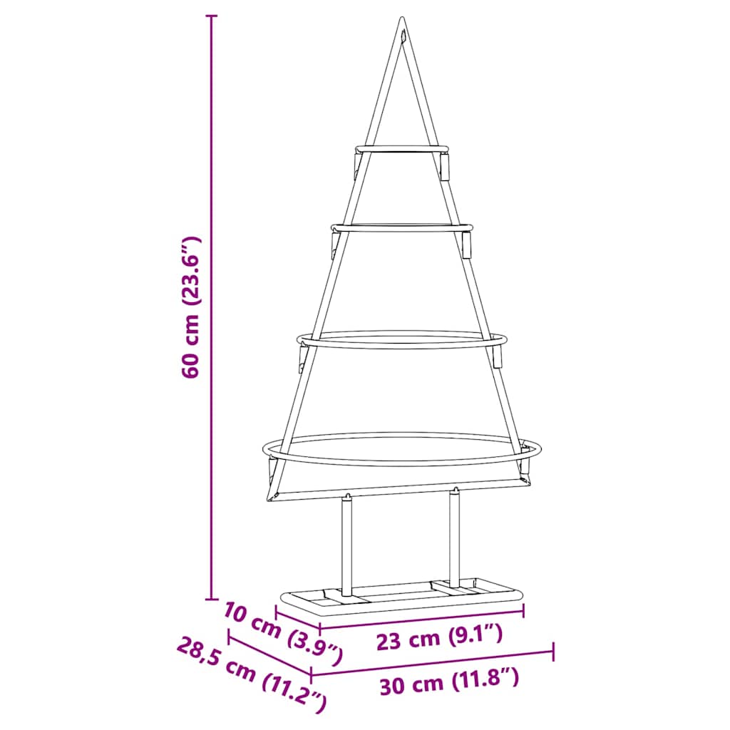 Albero di Natale in metallo con supporto Oro 60 cm