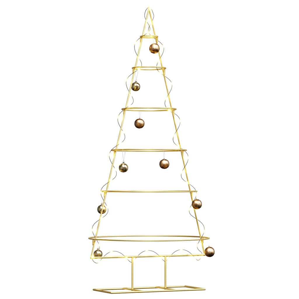 Albero di Natale in metallo con supporto Oro 148 cm