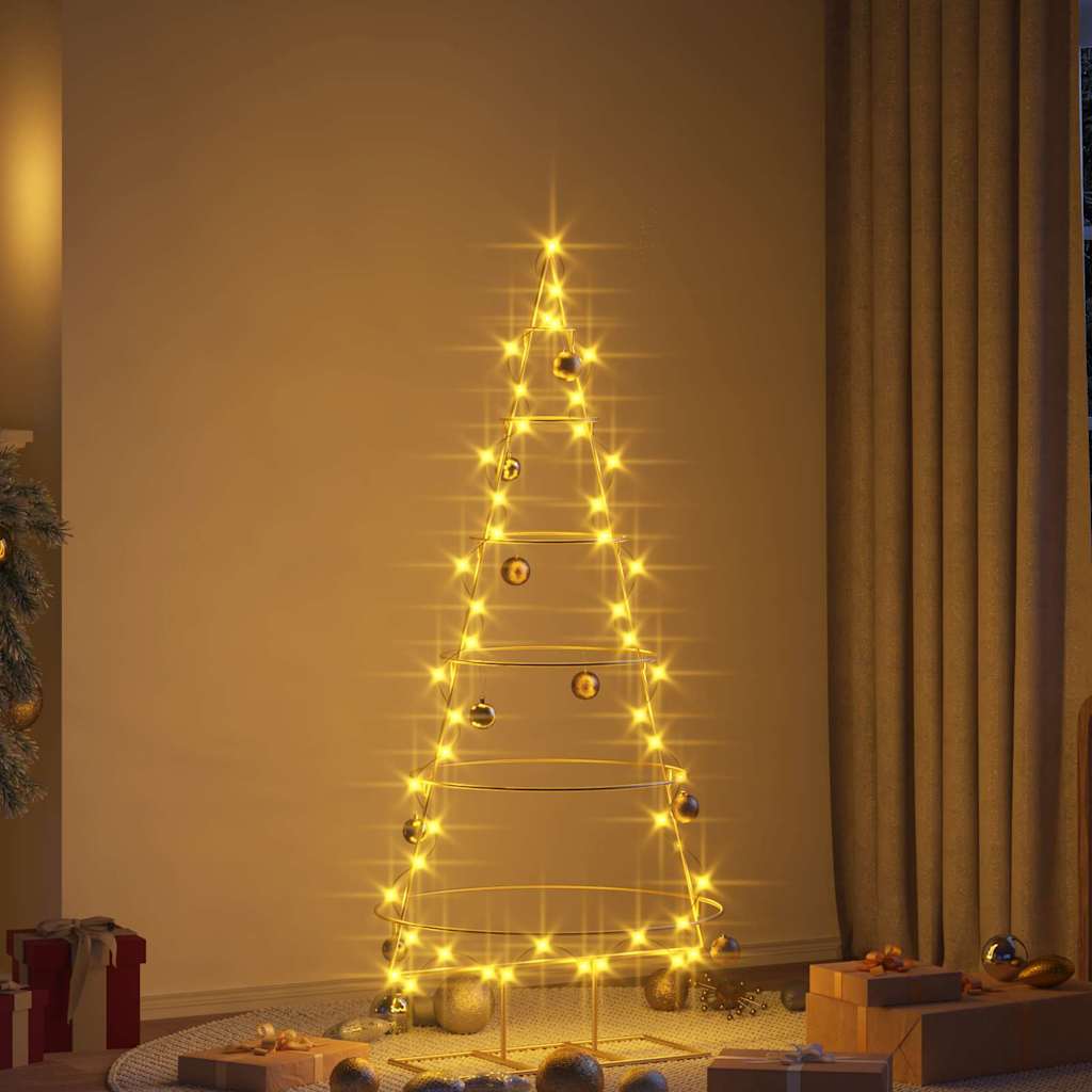 Albero di Natale in metallo con supporto Oro 148 cm
