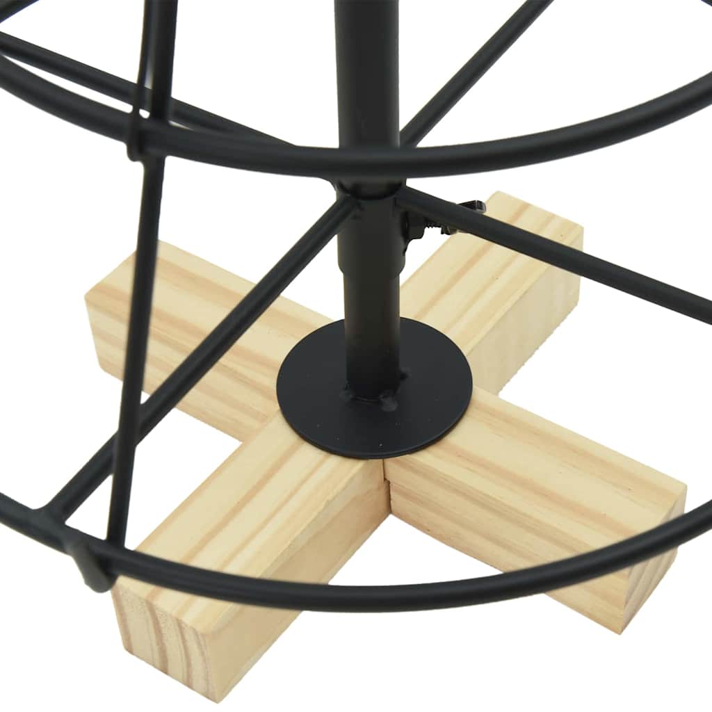 Albero a Cono di Natale con supporto Nero 60 cm Acciaio