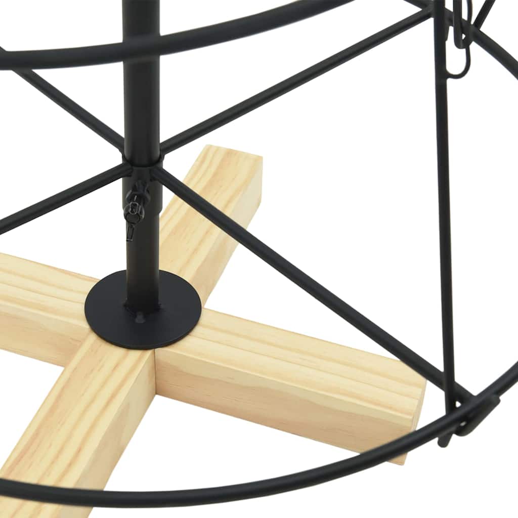 Albero a Cono di Natale con supporto Nero 126 cm Acciaio