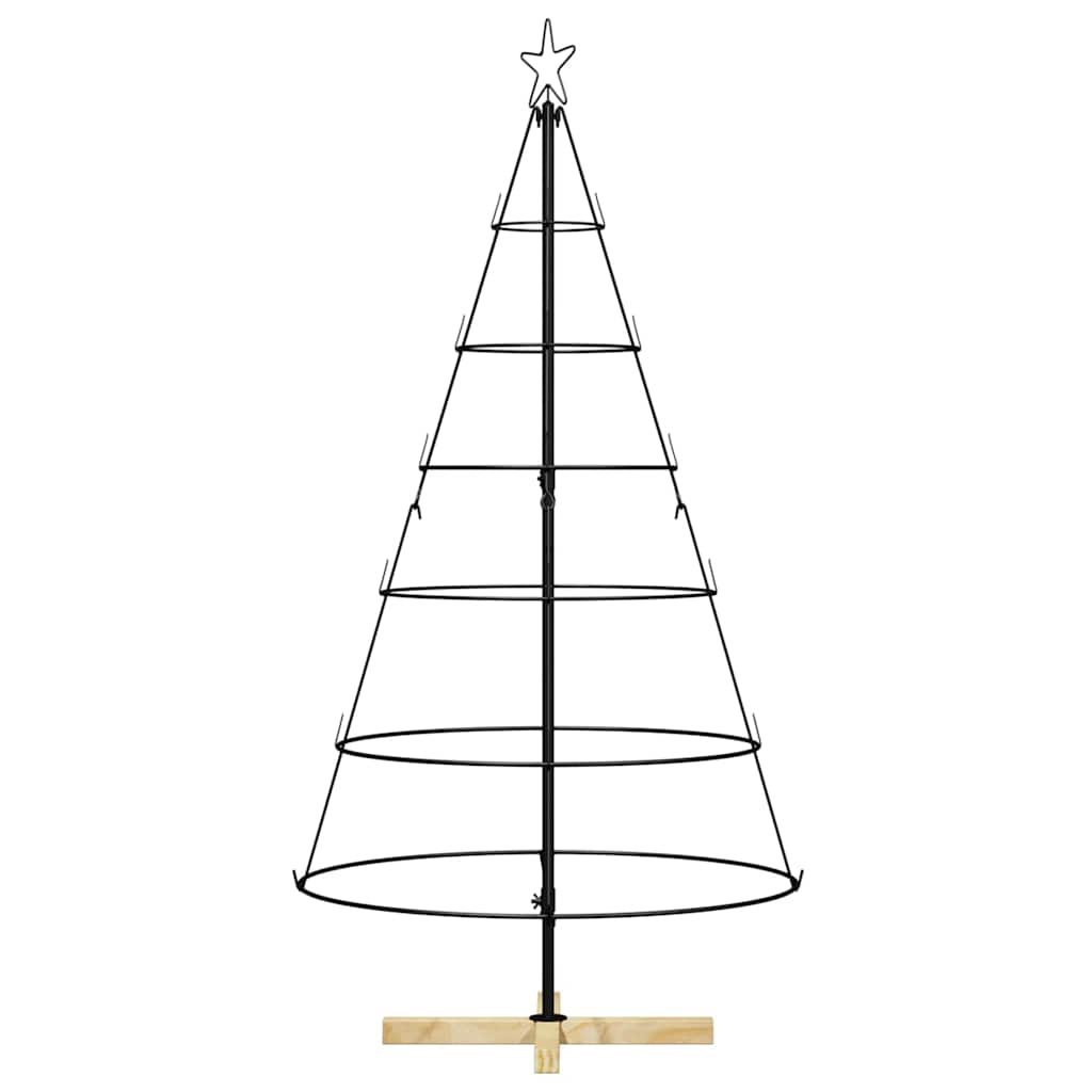 Albero a Cono di Natale con supporto Nero 154 cm Acciaio