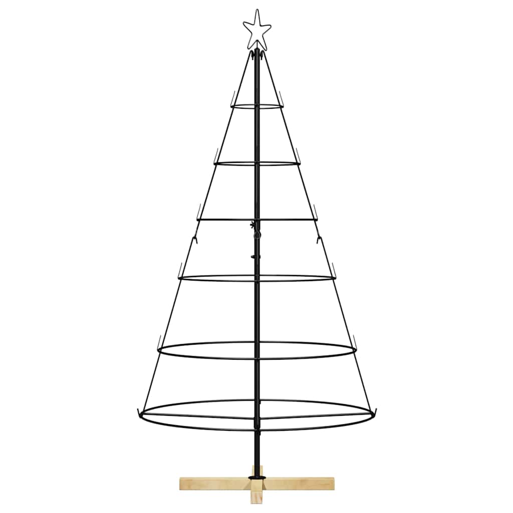 Albero a Cono di Natale con supporto Nero 154 cm Acciaio