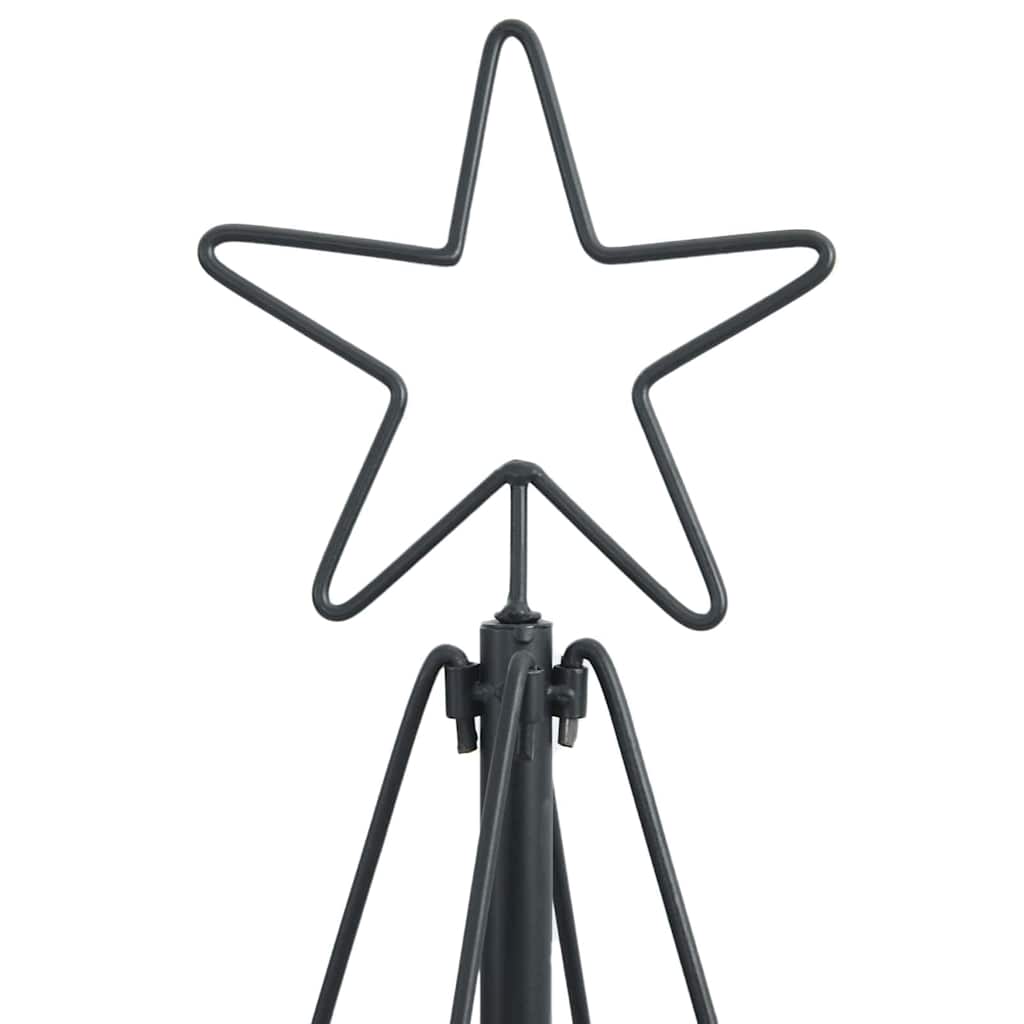 Albero a Cono di Natale con supporto Nero 154 cm Acciaio