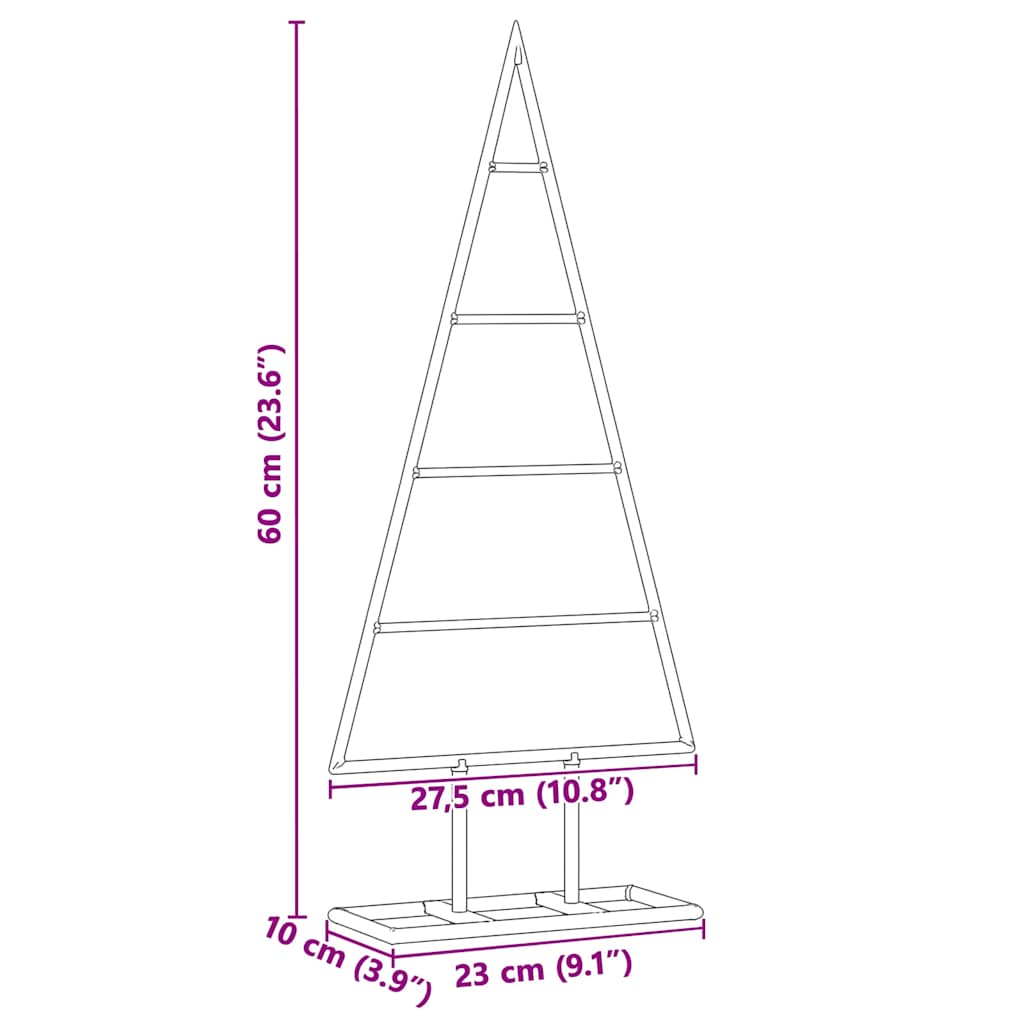 Albero di Natale in metallo Oro 60 cm